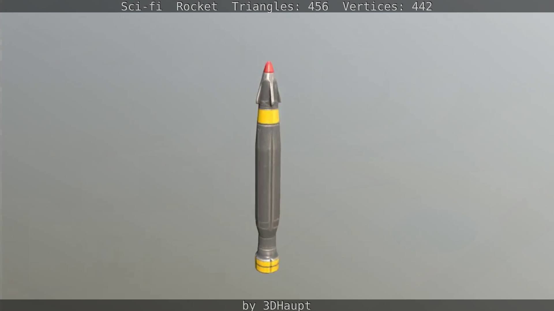 Rocket launcher in sky Low-poly 3D model_117