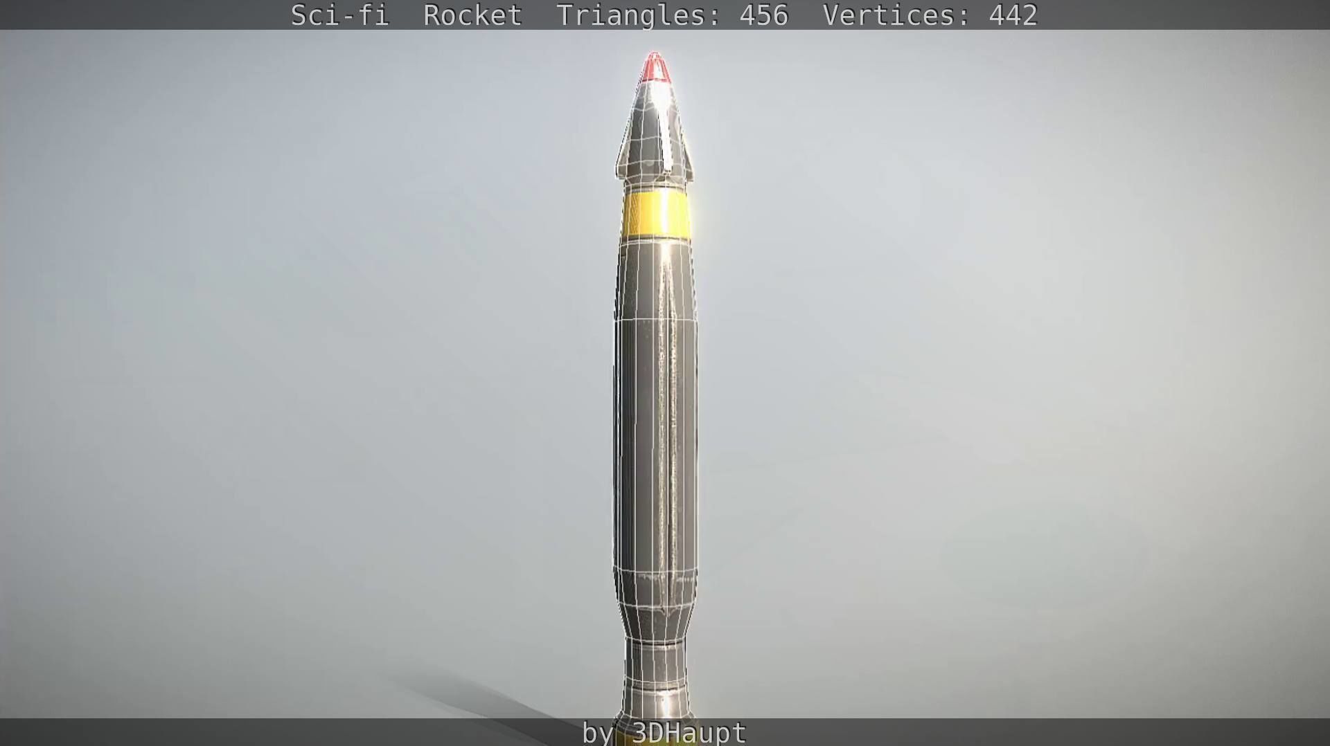 Rocket launcher in sky Low-poly 3D model_44