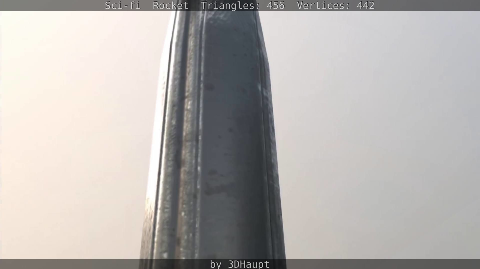 Rocket launcher in sky Low-poly 3D model_123