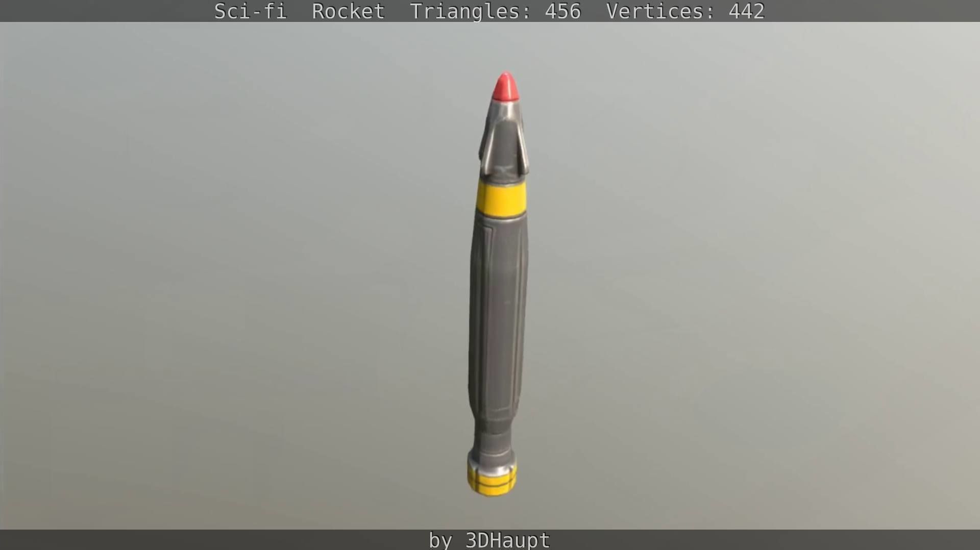 Rocket launcher in sky Low-poly 3D model_116