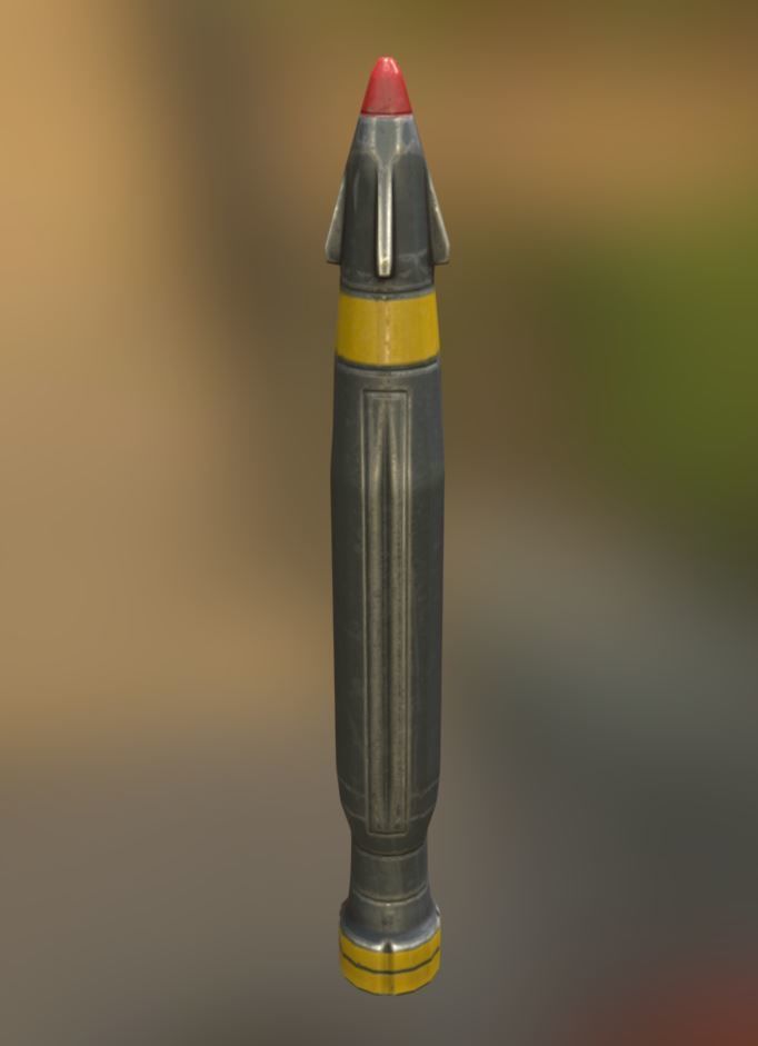 Rocket launcher in sky Low-poly 3D model_6