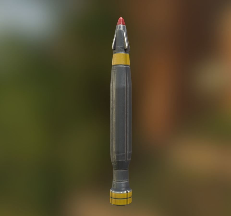 Rocket launcher in sky Low-poly 3D model_13