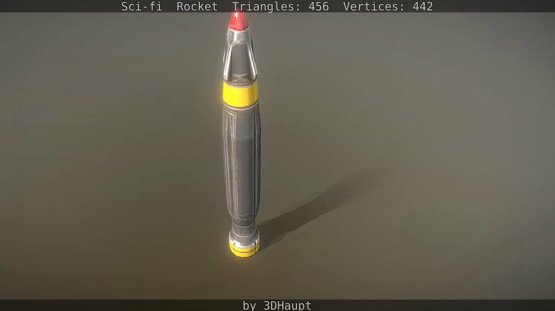 Rocket launcher in sky Low-poly 3D model_15
