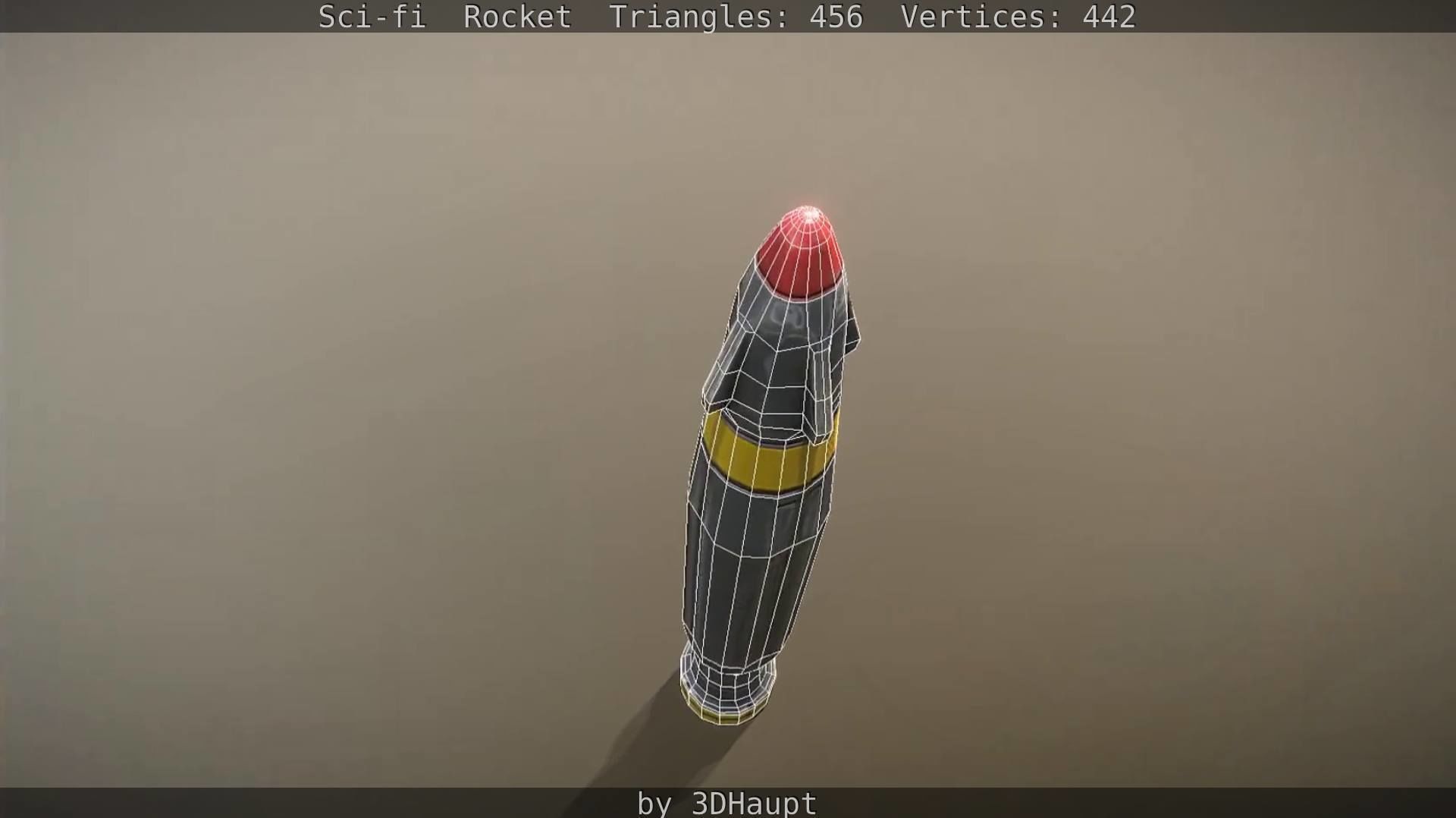 Rocket launcher in sky Low-poly 3D model_61