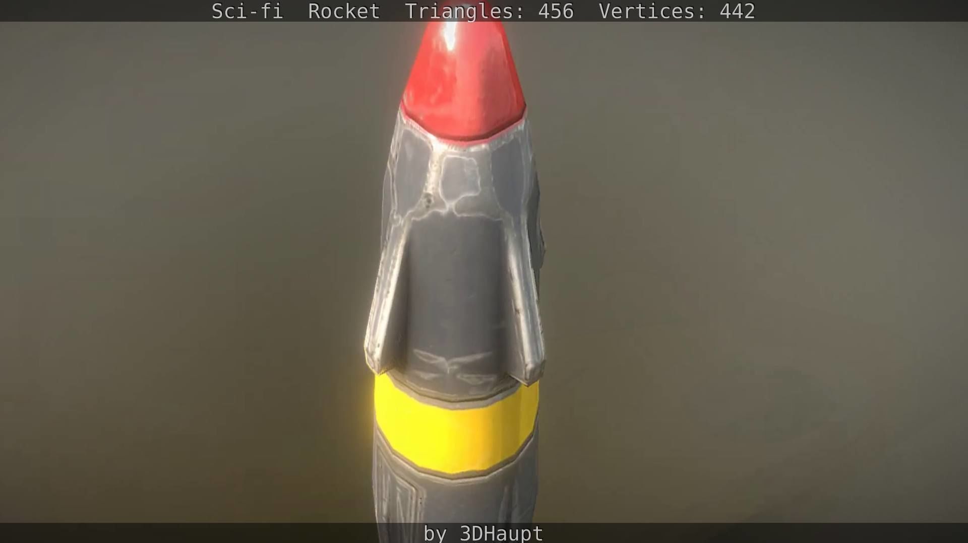 Rocket launcher in sky Low-poly 3D model_17