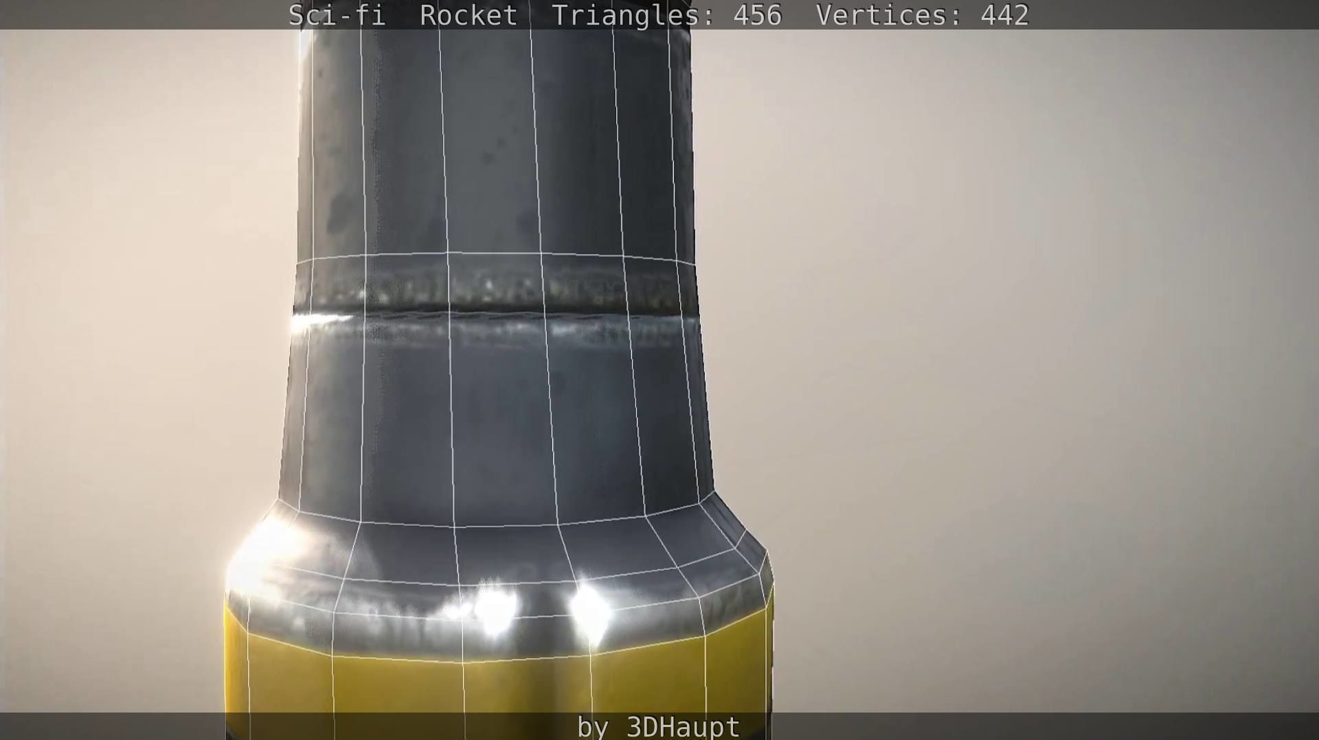 Rocket launcher in sky Low-poly 3D model_53