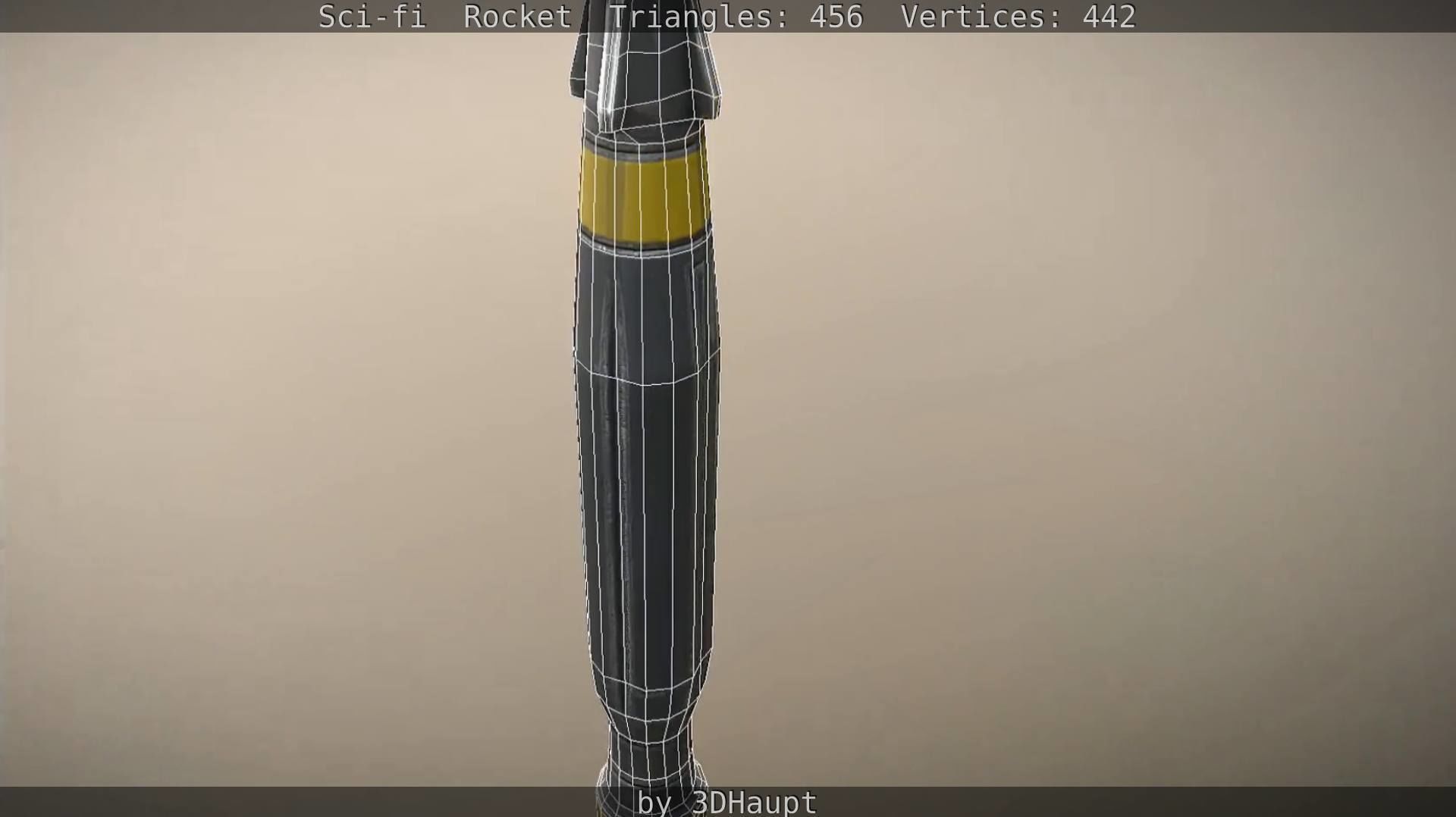 Rocket launcher in sky Low-poly 3D model_58