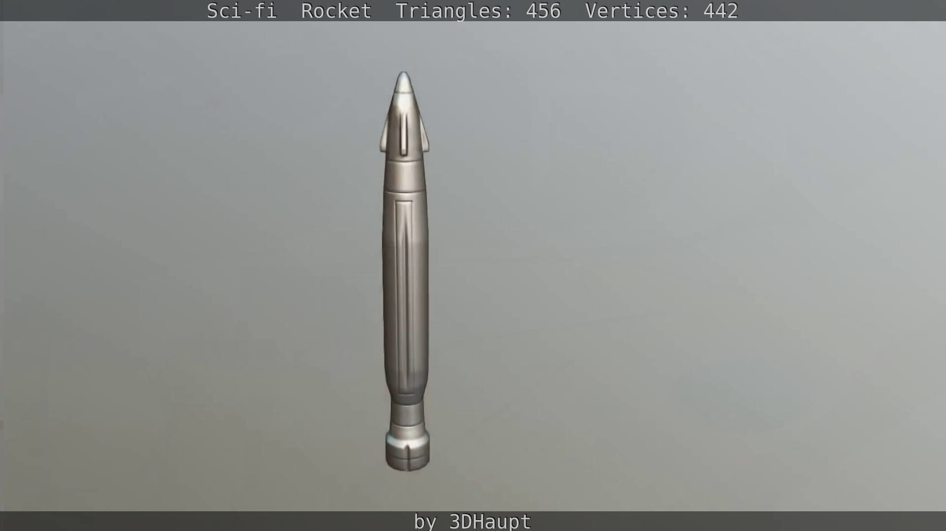 Rocket launcher in sky Low-poly 3D model_93