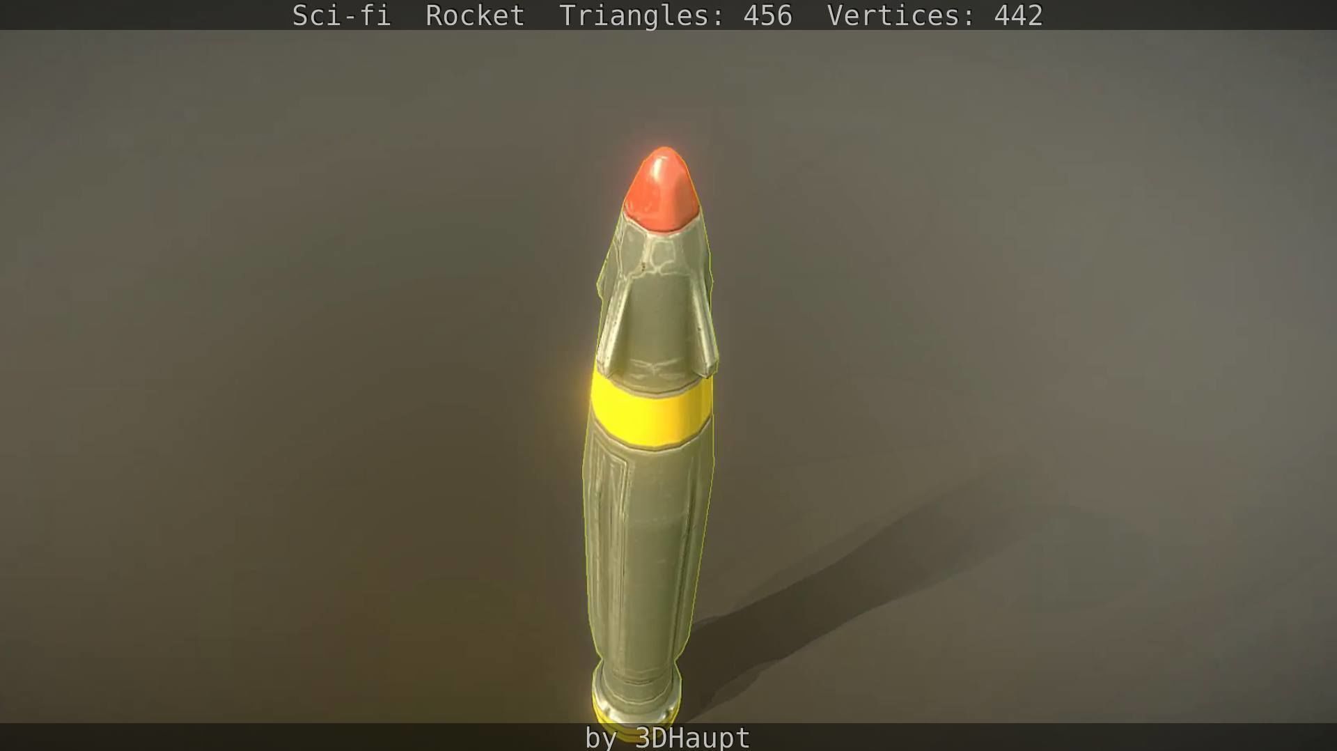 Rocket launcher in sky Low-poly 3D model_16