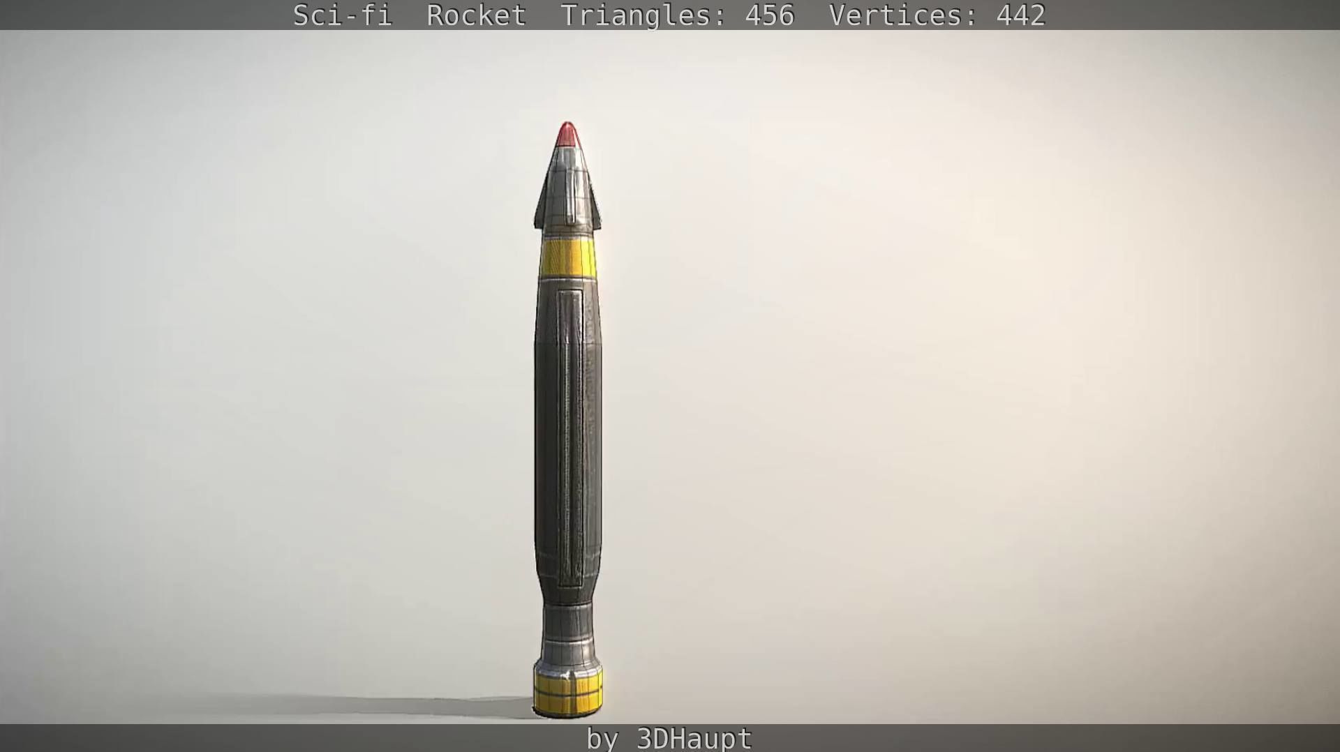 Rocket launcher in sky Low-poly 3D model_105