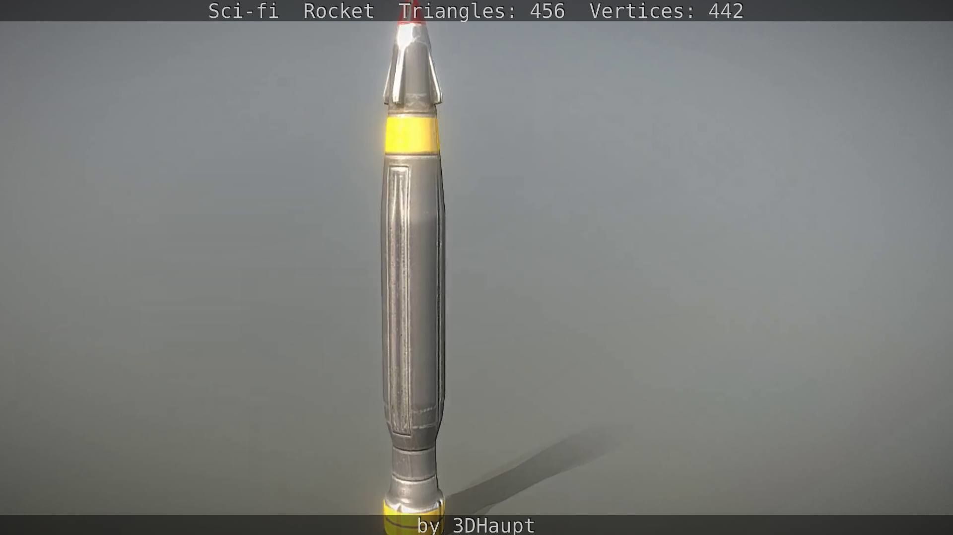 Rocket launcher in sky Low-poly 3D model_14