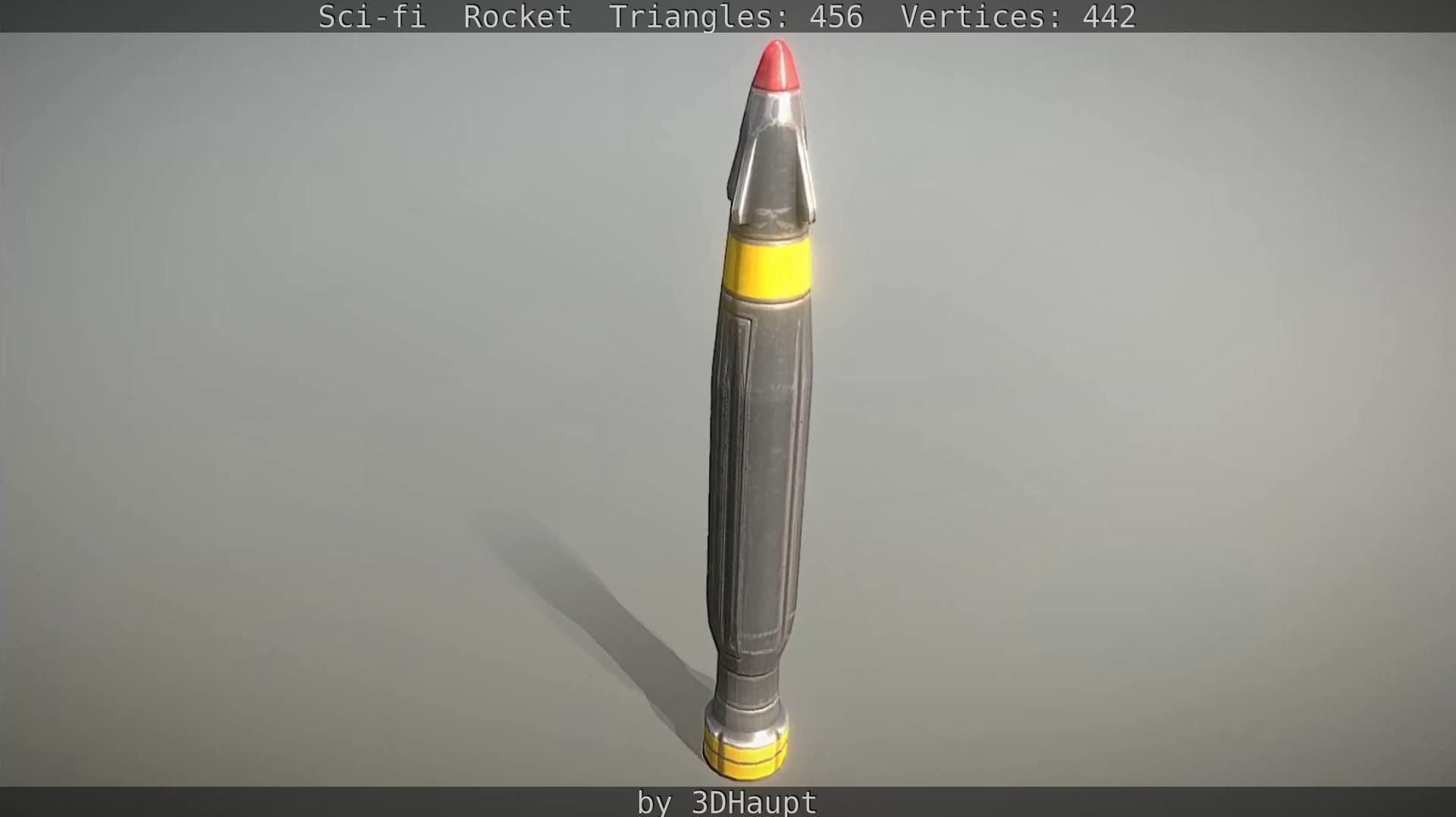 Rocket launcher in sky Low-poly 3D model_112