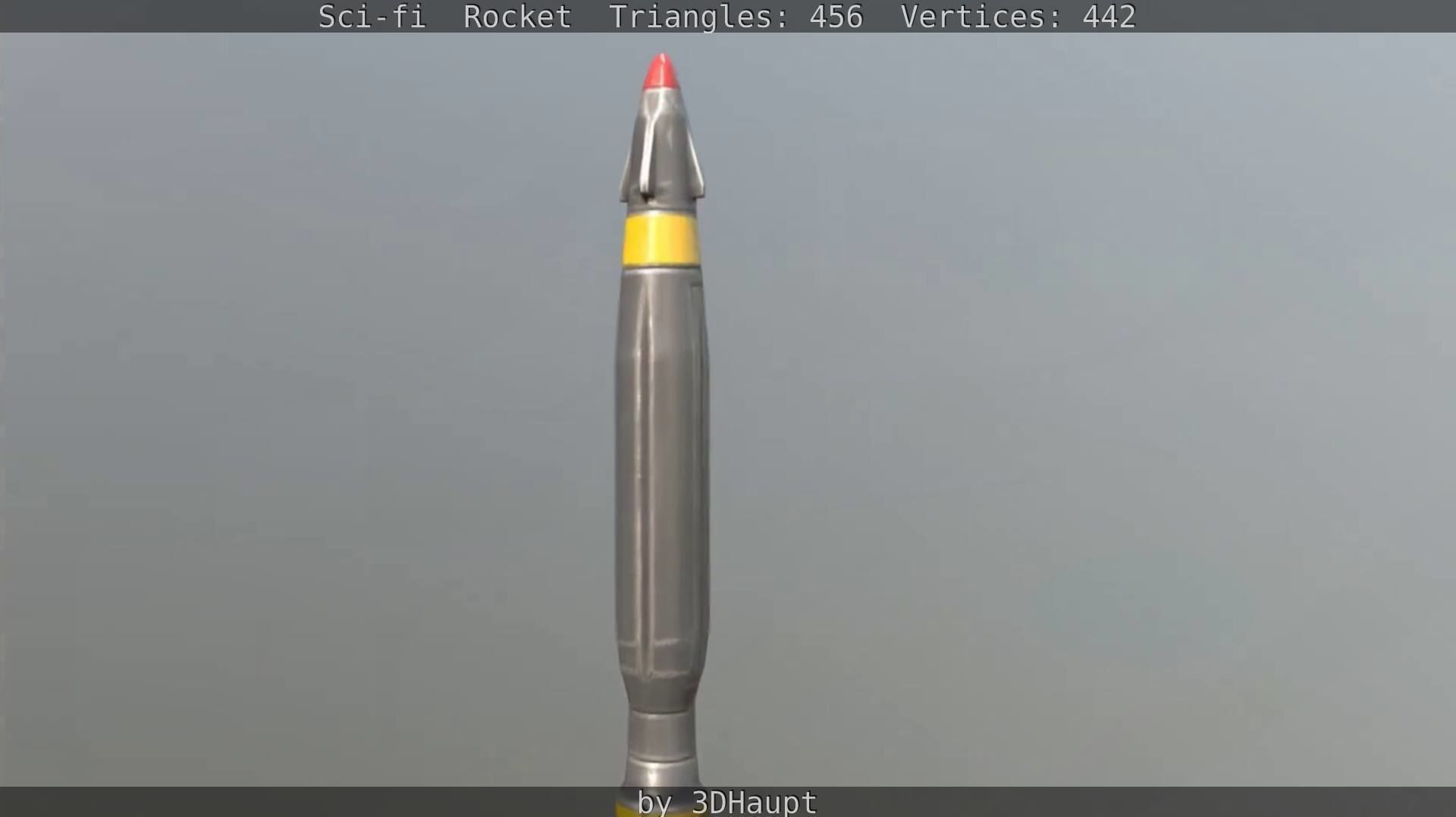 Rocket launcher in sky Low-poly 3D model_118