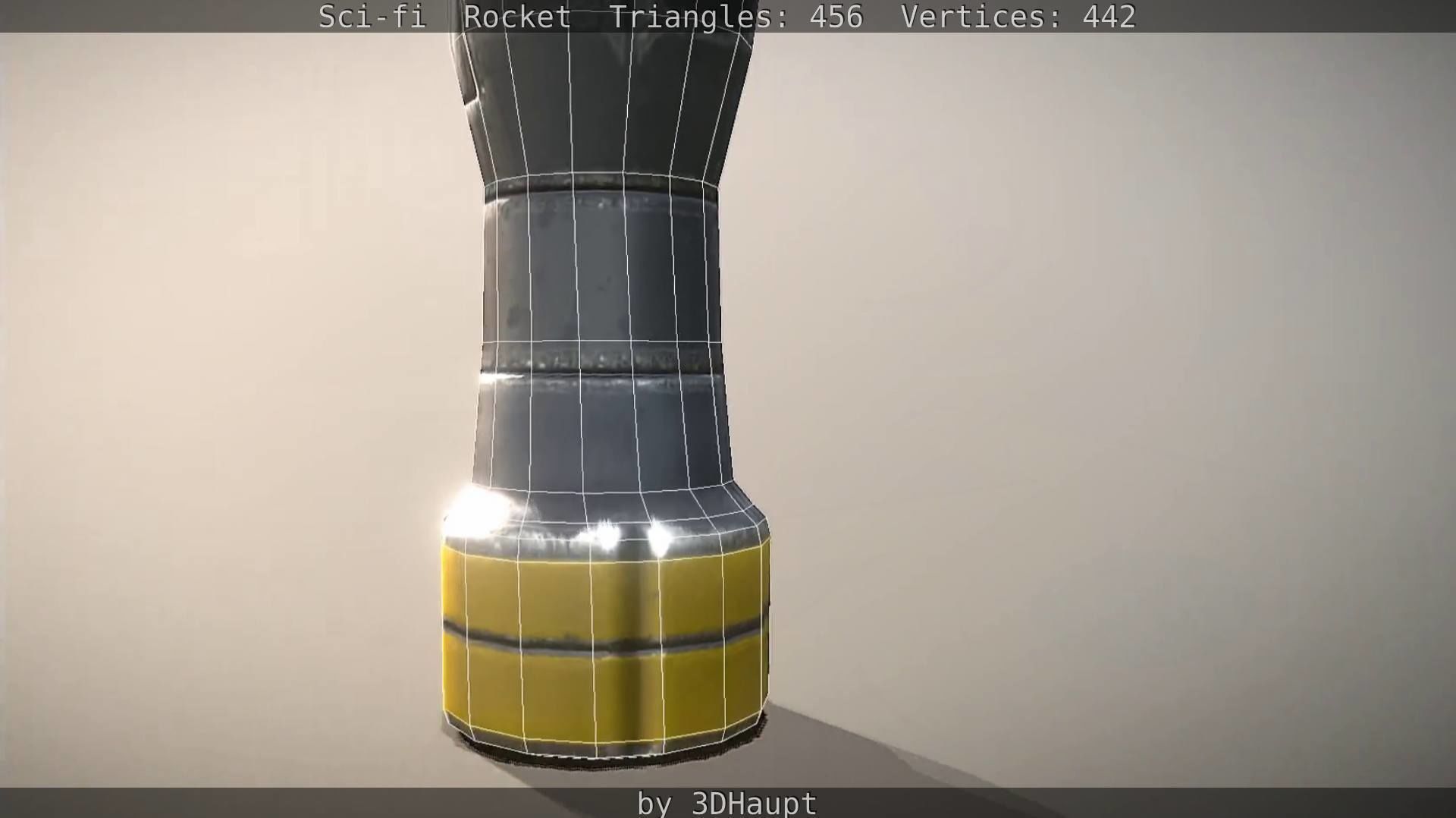 Rocket launcher in sky Low-poly 3D model_54