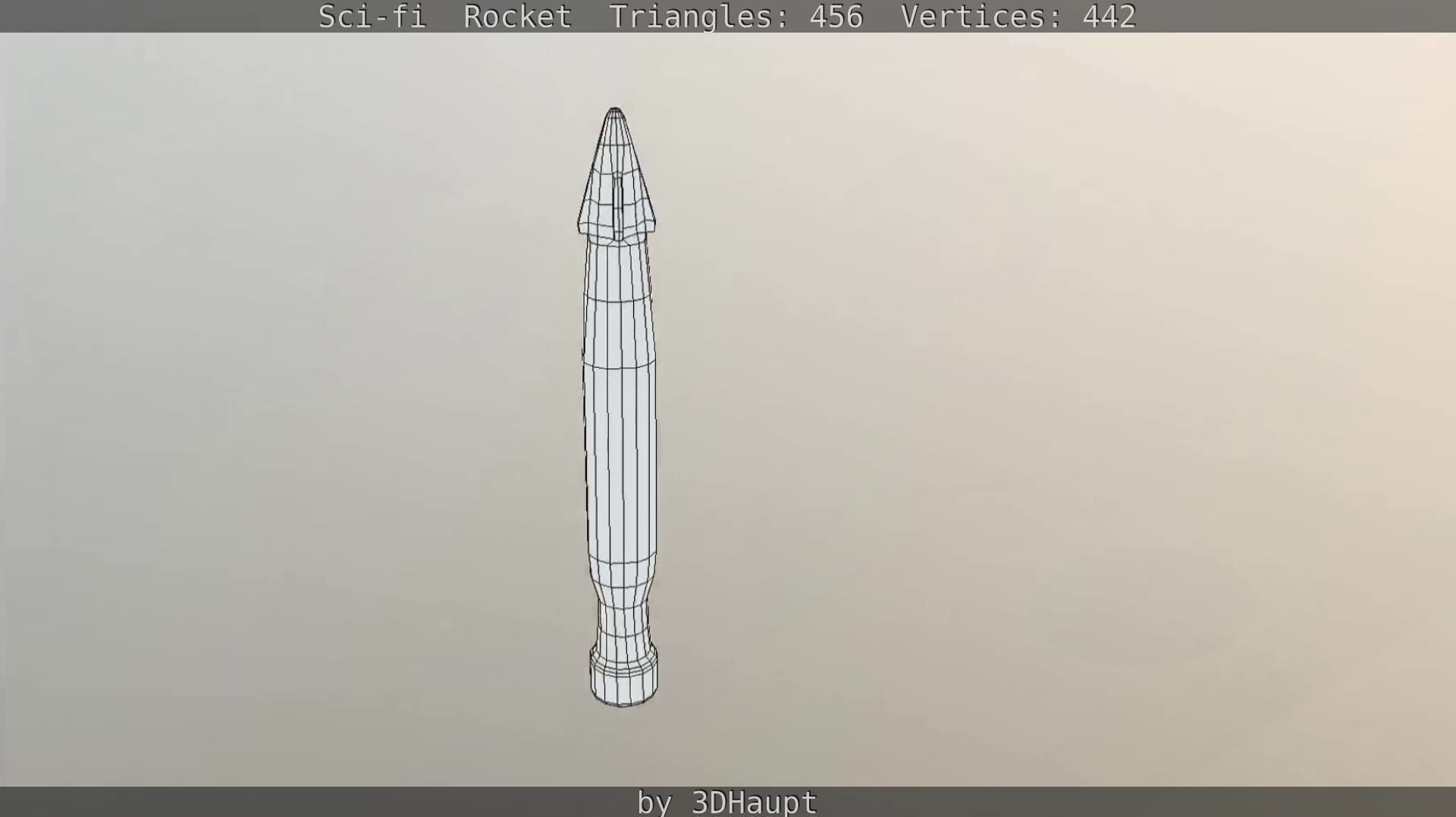 Rocket launcher in sky Low-poly 3D model_99
