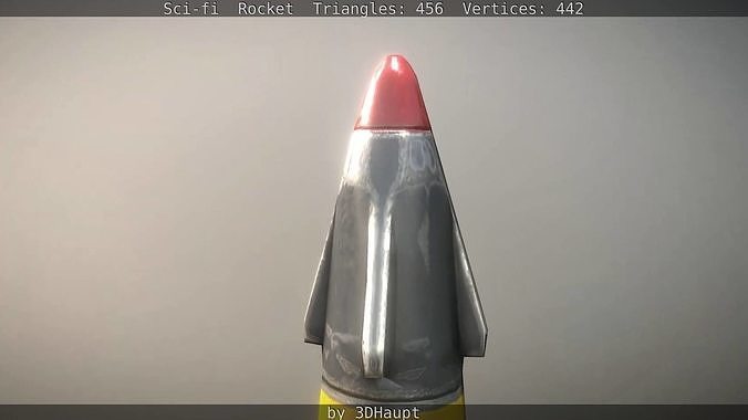 Rocket launcher in sky Low-poly 3D model
