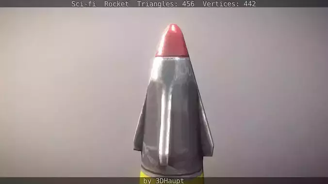 Rocket launcher in sky Low-poly 3D model