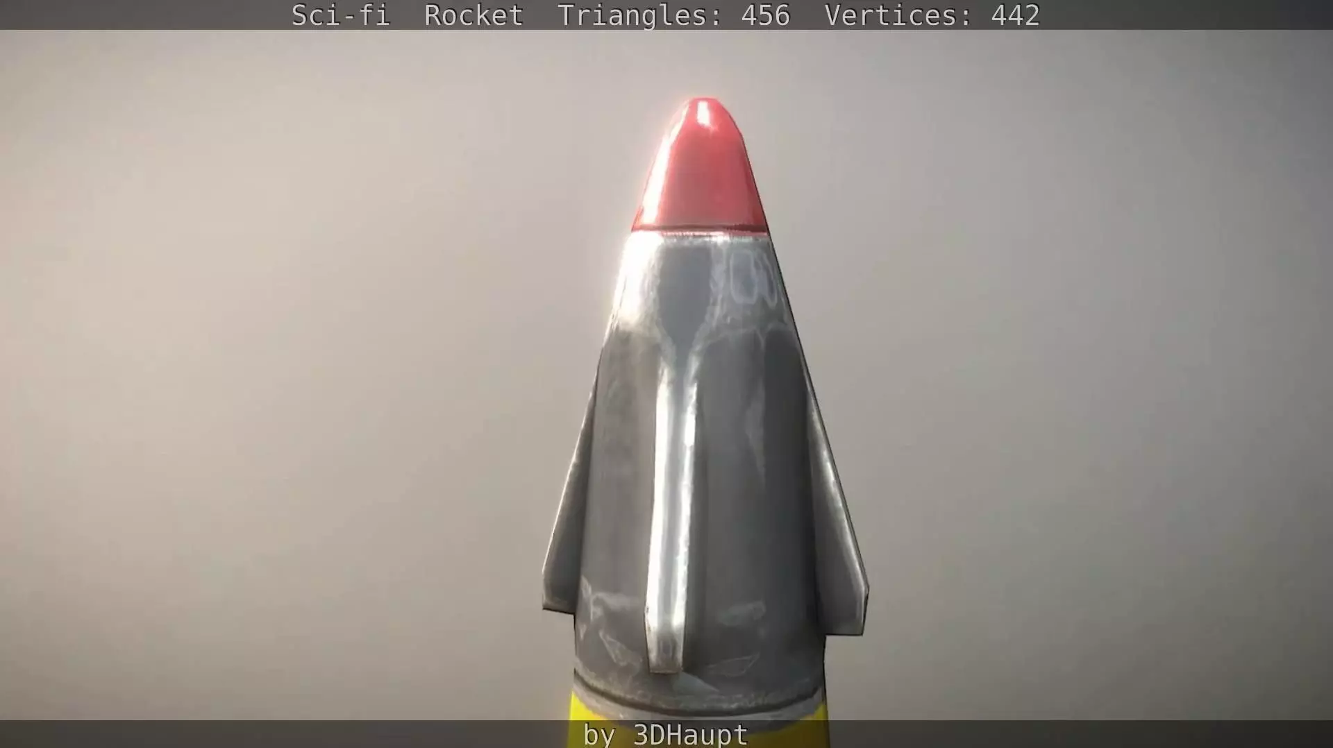 Rocket launcher in sky Low-poly 3D model_0