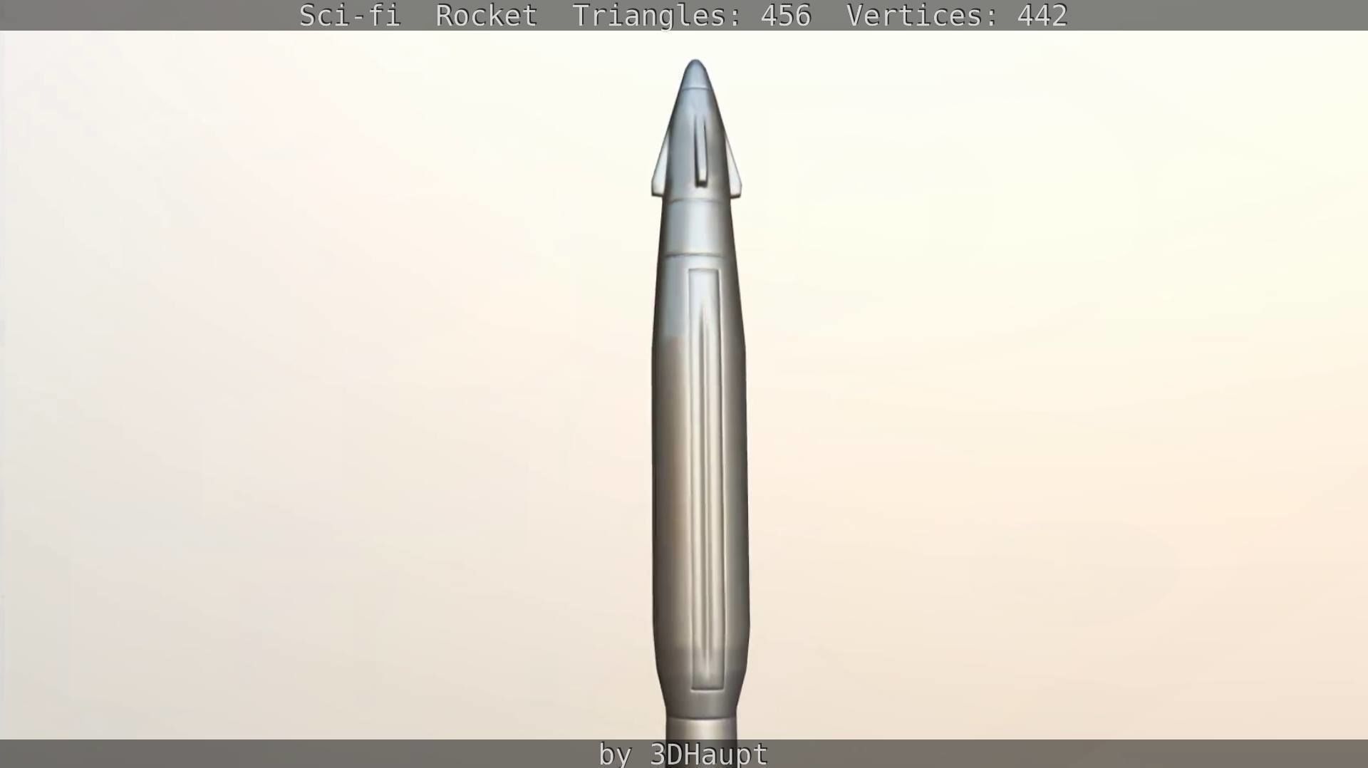 Rocket launcher in sky Low-poly 3D model_83
