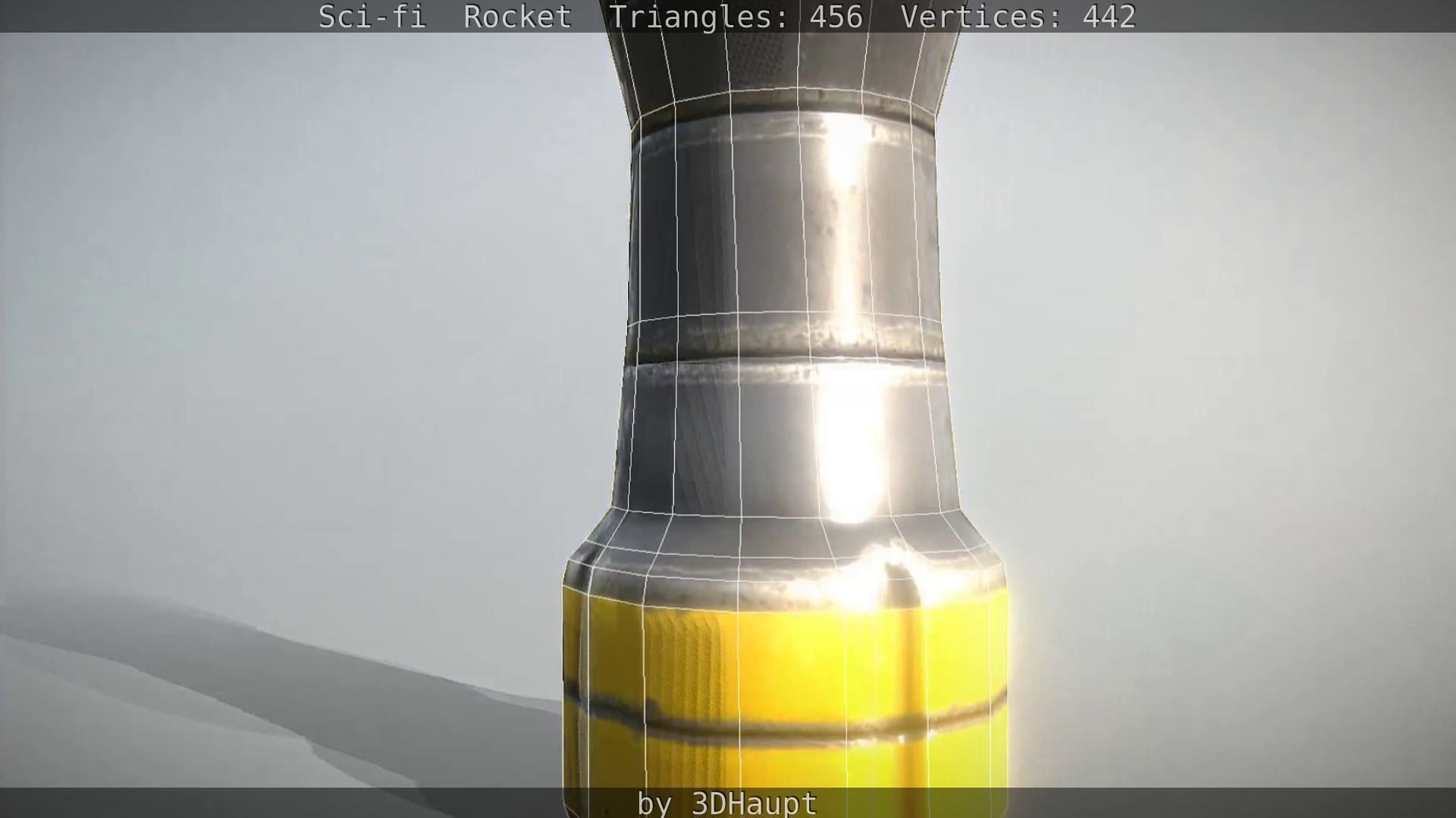 Rocket launcher in sky Low-poly 3D model_48