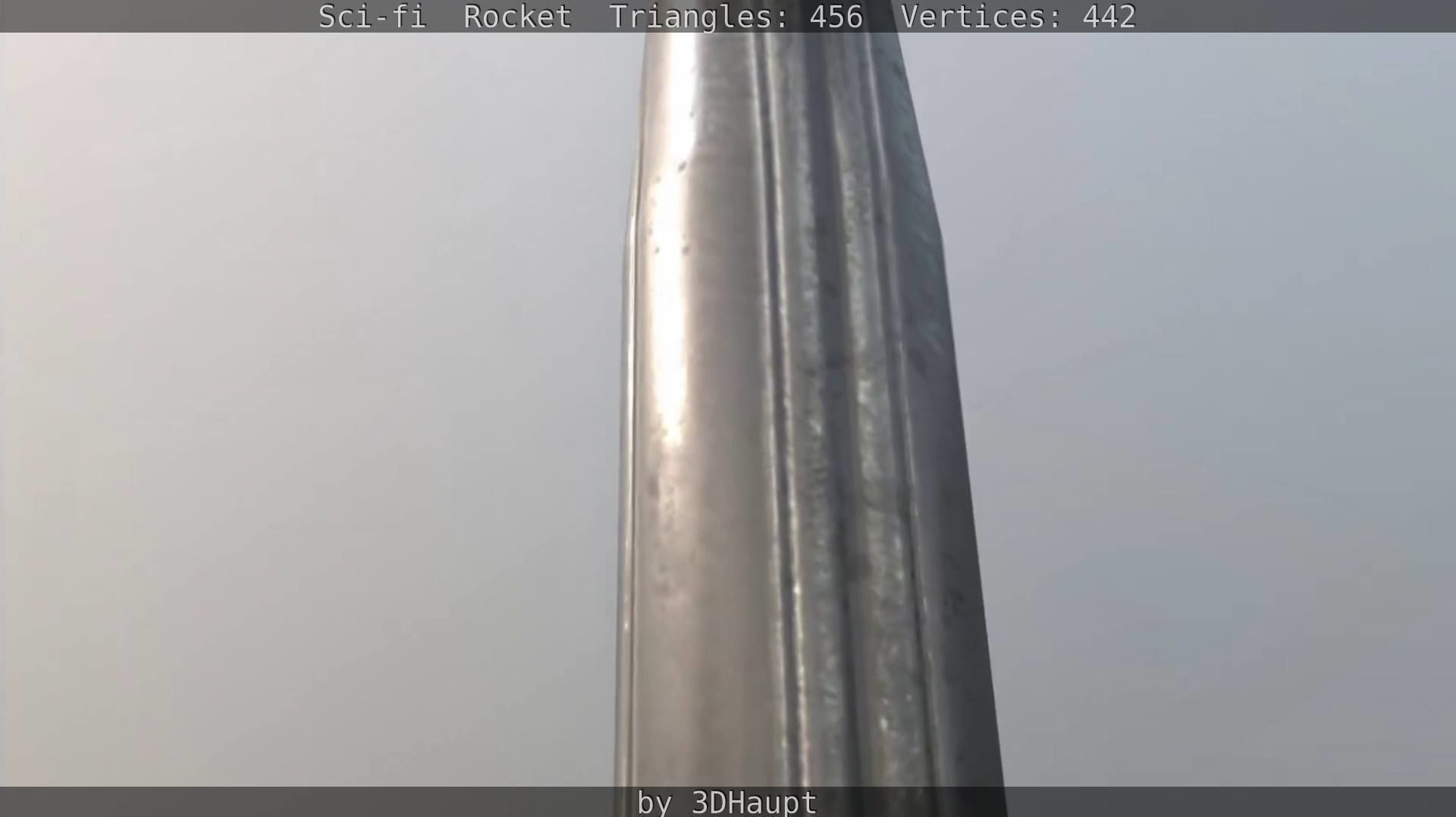 Rocket launcher in sky Low-poly 3D model_122