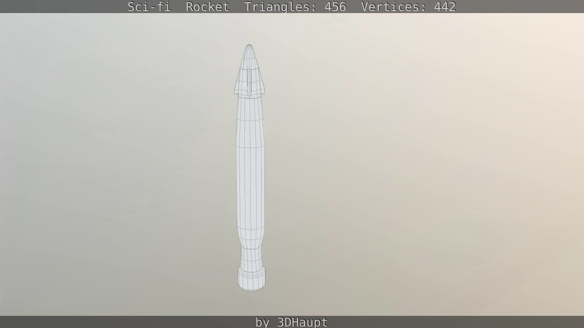Rocket launcher in sky Low-poly 3D model_96