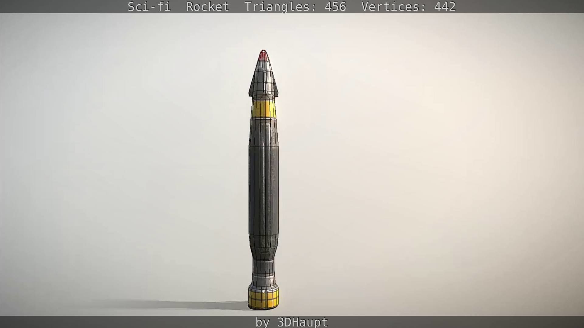 Rocket launcher in sky Low-poly 3D model_106