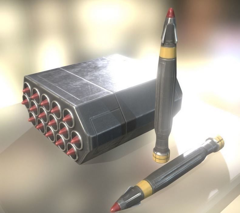 Rocket launcher in sky Low-poly 3D model_12