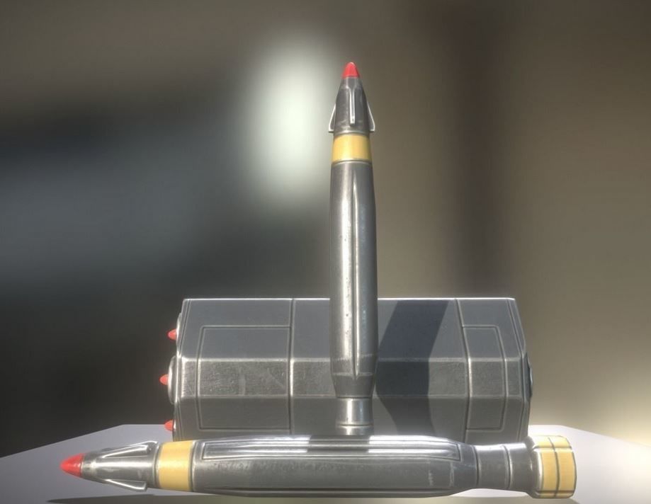 Rocket launcher in sky Low-poly 3D model_11