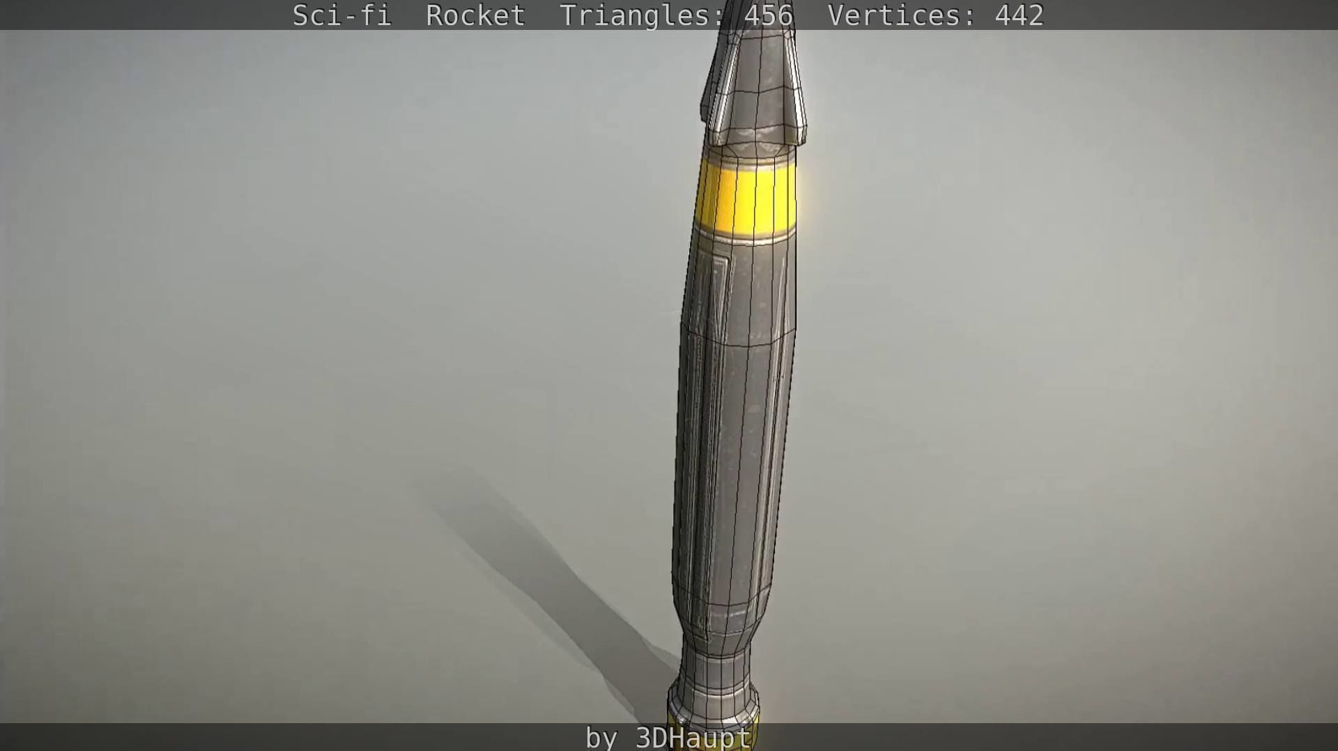 Rocket launcher in sky Low-poly 3D model_110