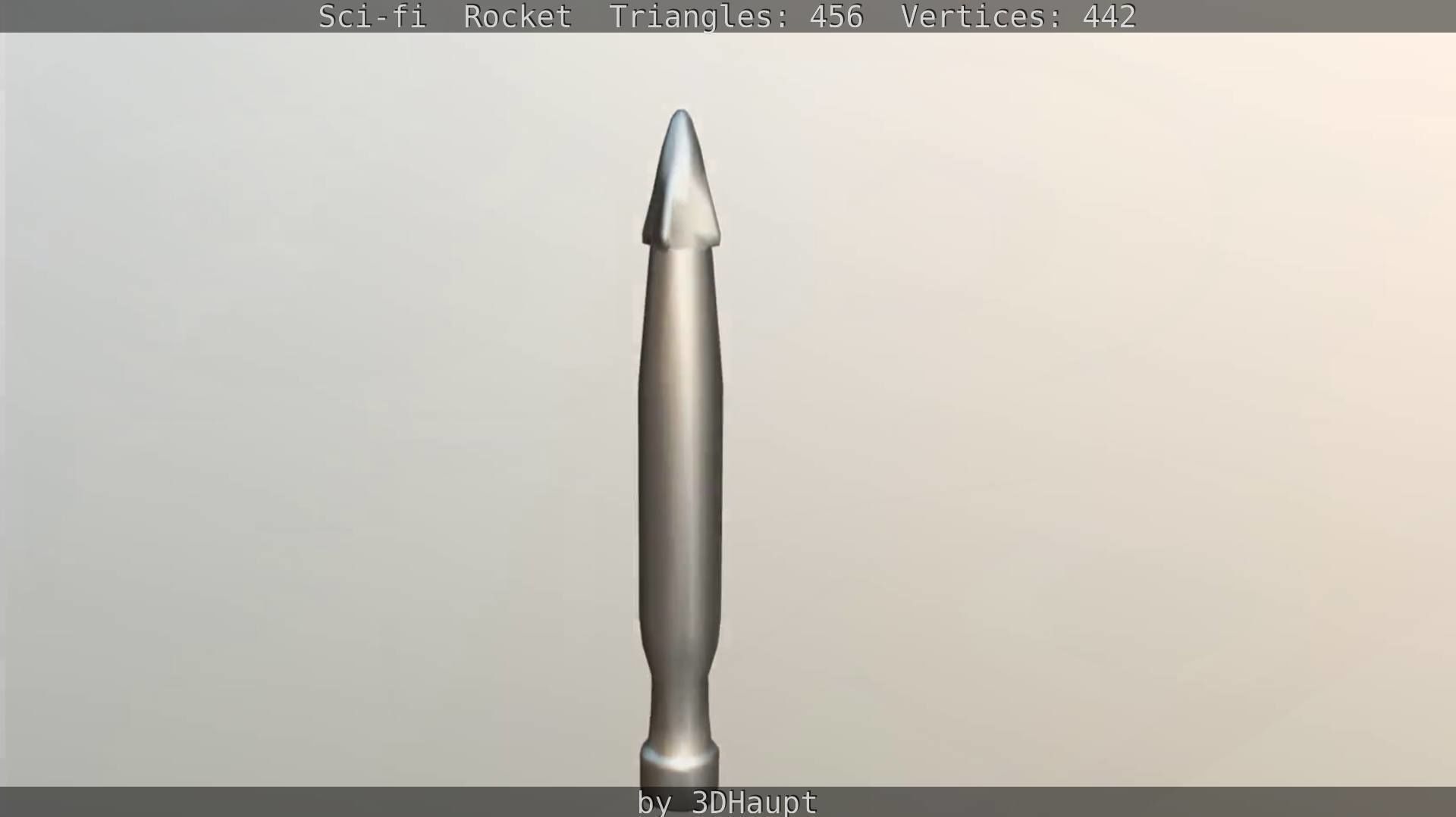 Rocket launcher in sky Low-poly 3D model_86