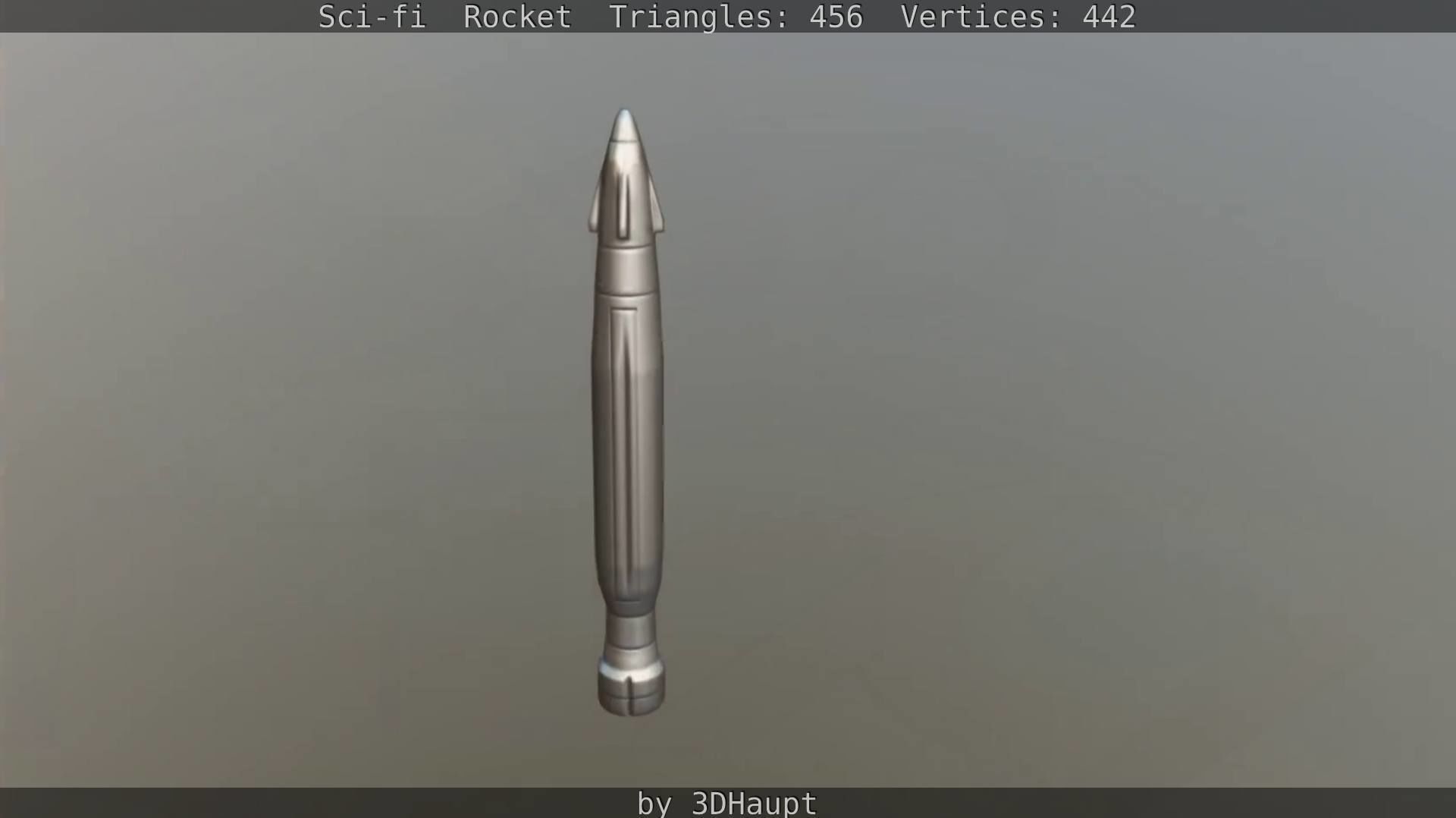 Rocket launcher in sky Low-poly 3D model_92