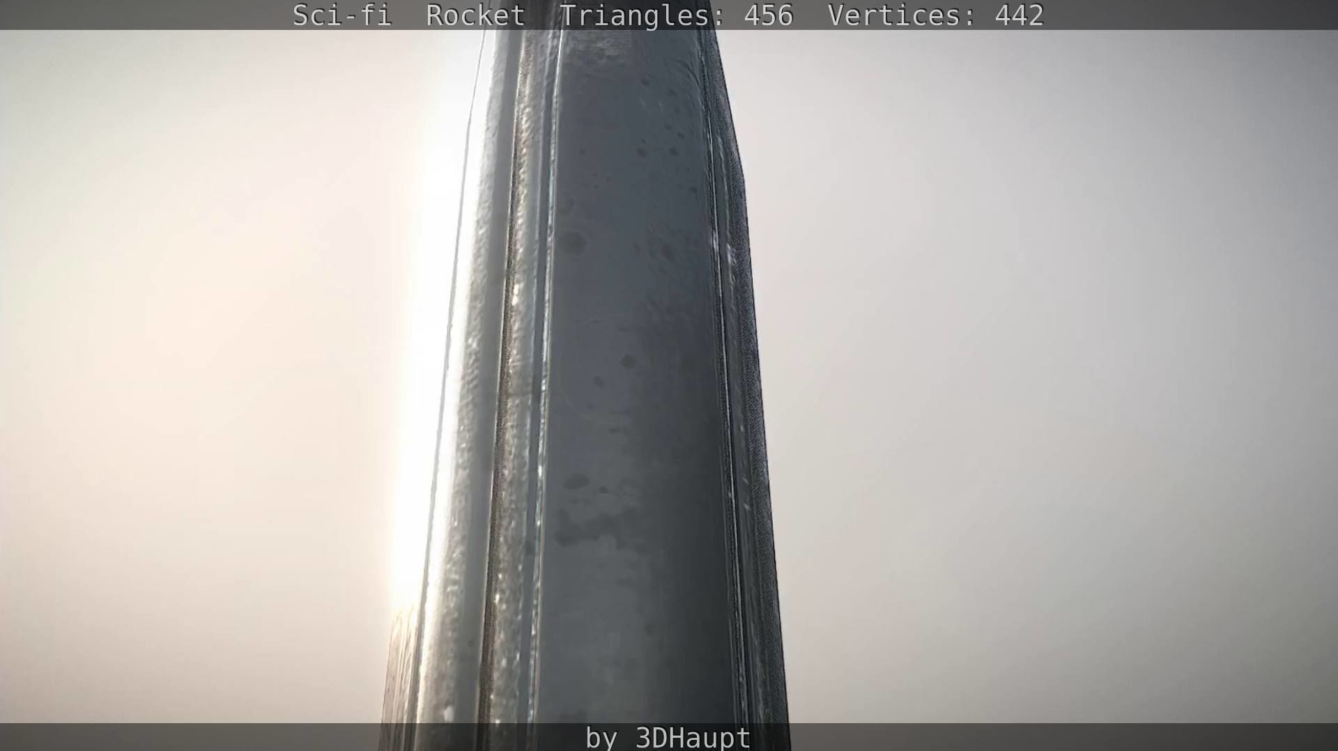 Rocket launcher in sky Low-poly 3D model_127