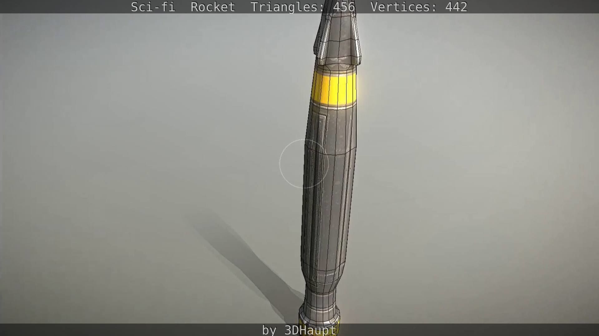 Rocket launcher in sky Low-poly 3D model_109