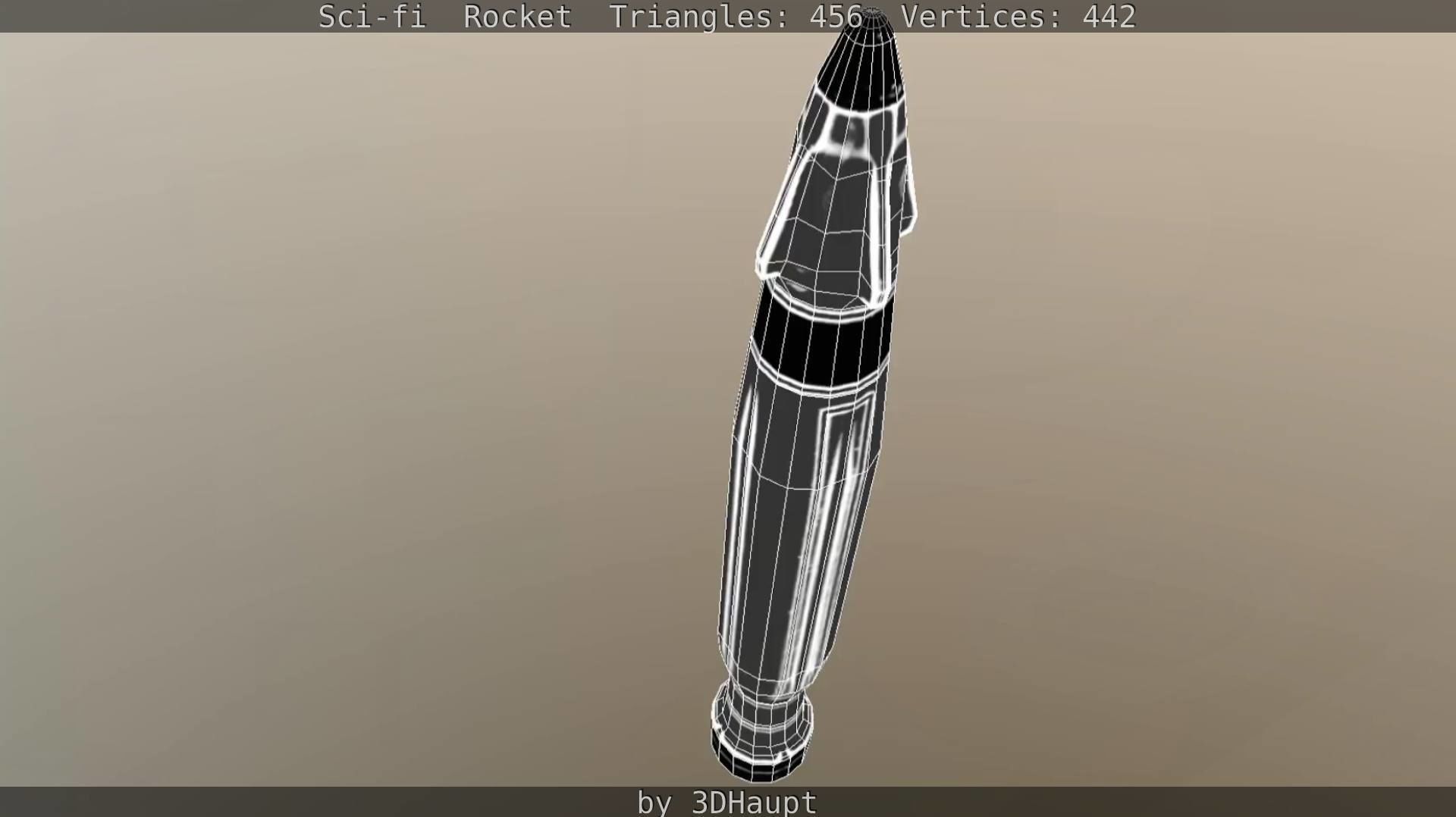 Rocket launcher in sky Low-poly 3D model_66