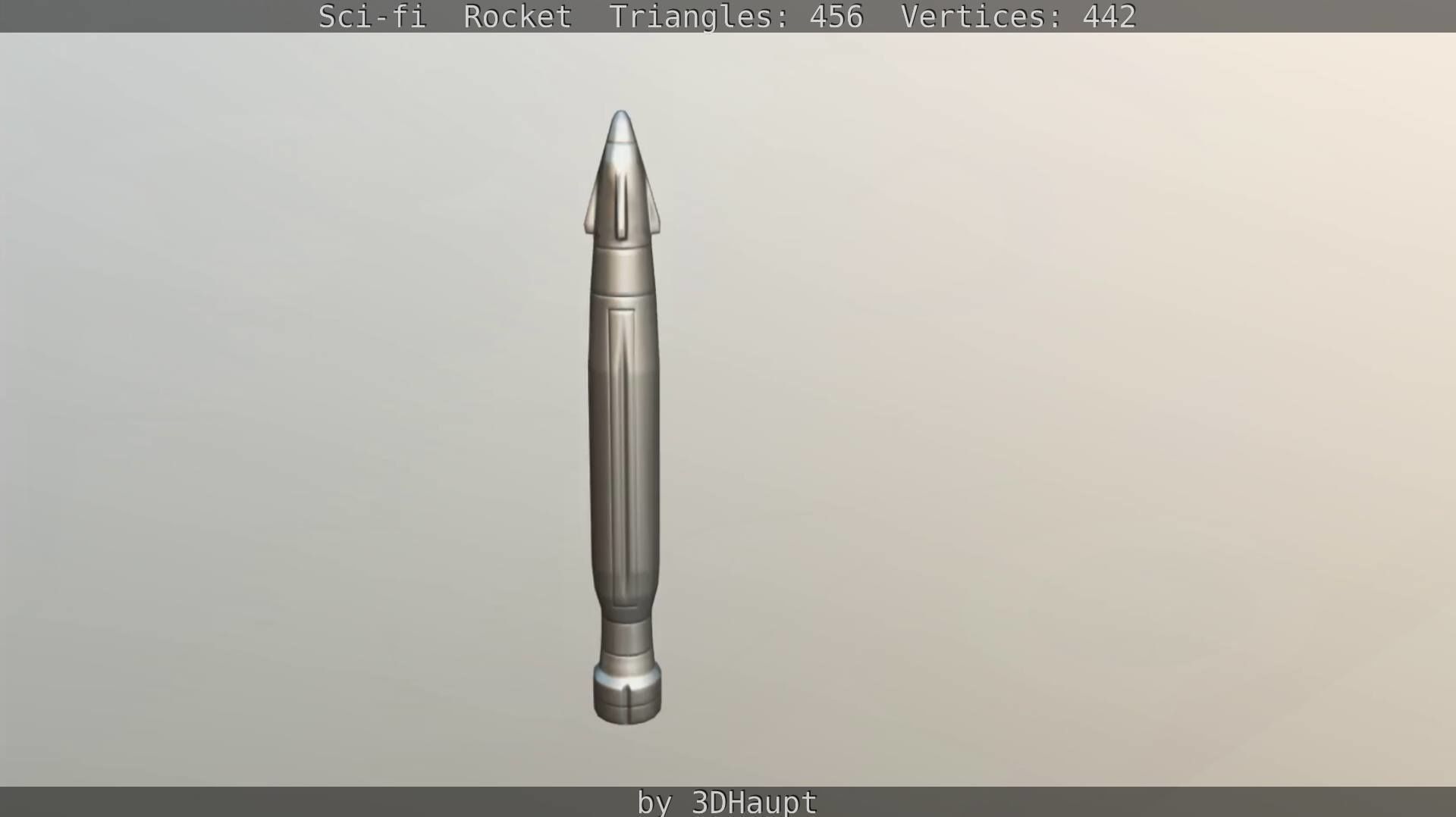 Rocket launcher in sky Low-poly 3D model_95