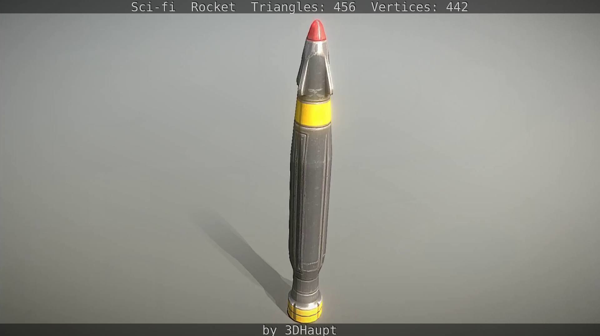 Rocket launcher in sky Low-poly 3D model_115