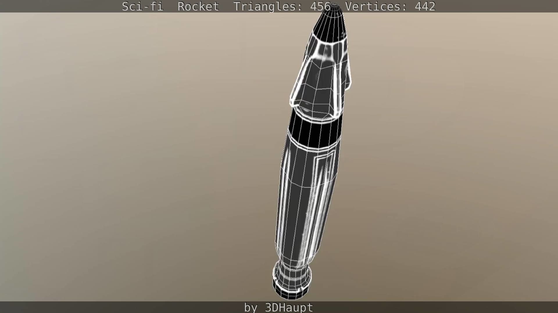 Rocket launcher in sky Low-poly 3D model_65