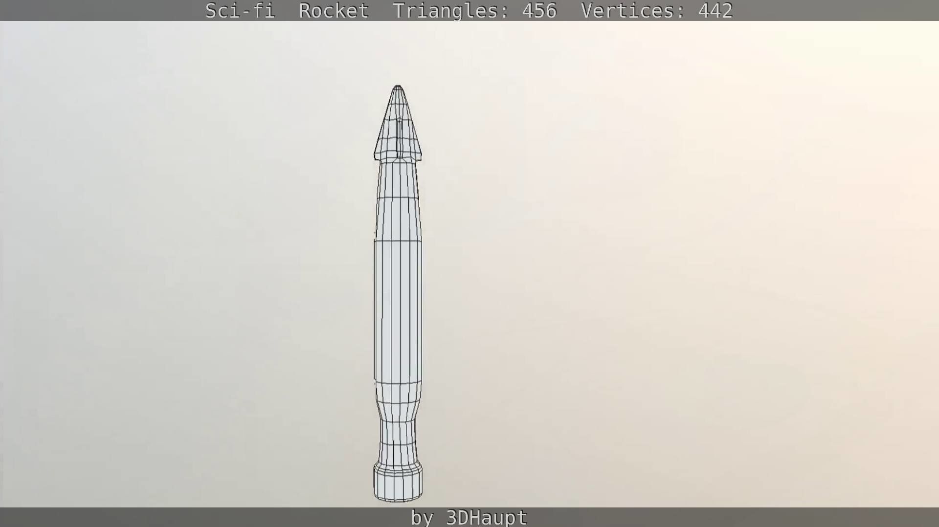 Rocket launcher in sky Low-poly 3D model_100