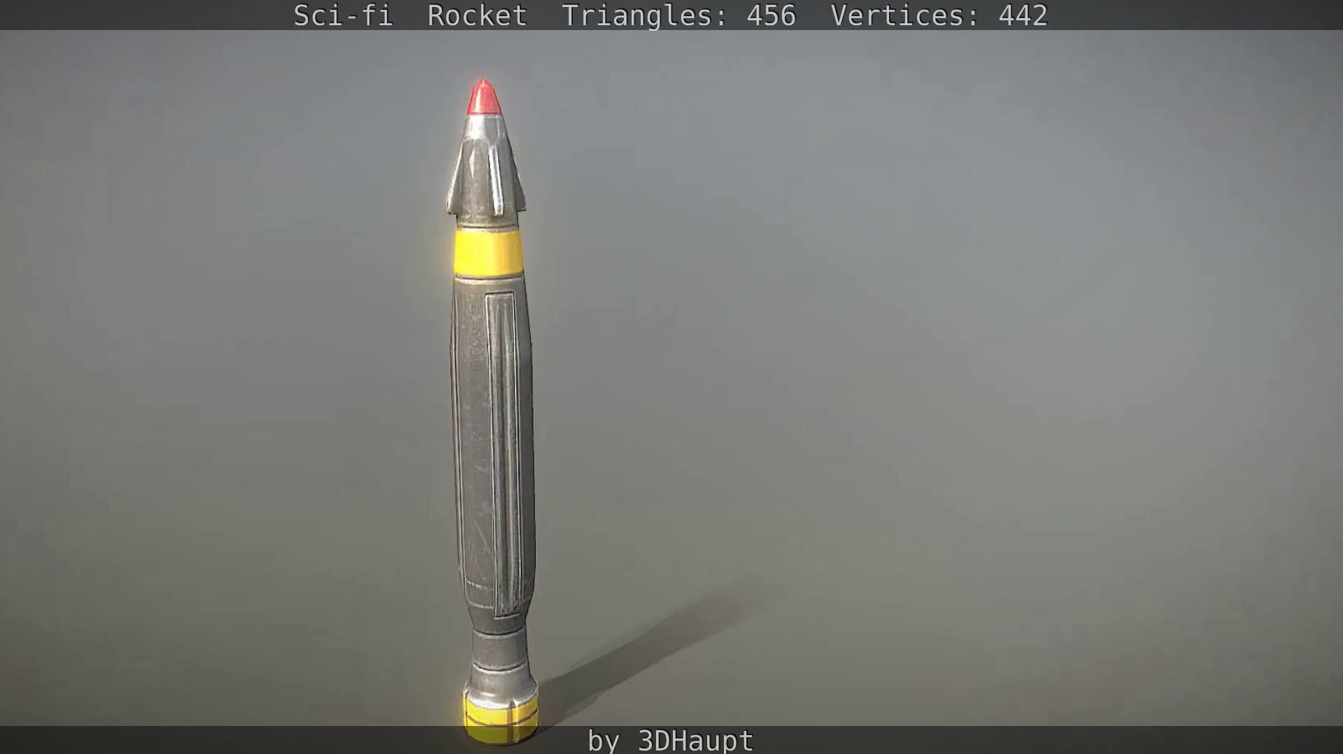 Rocket launcher in sky Low-poly 3D model_34