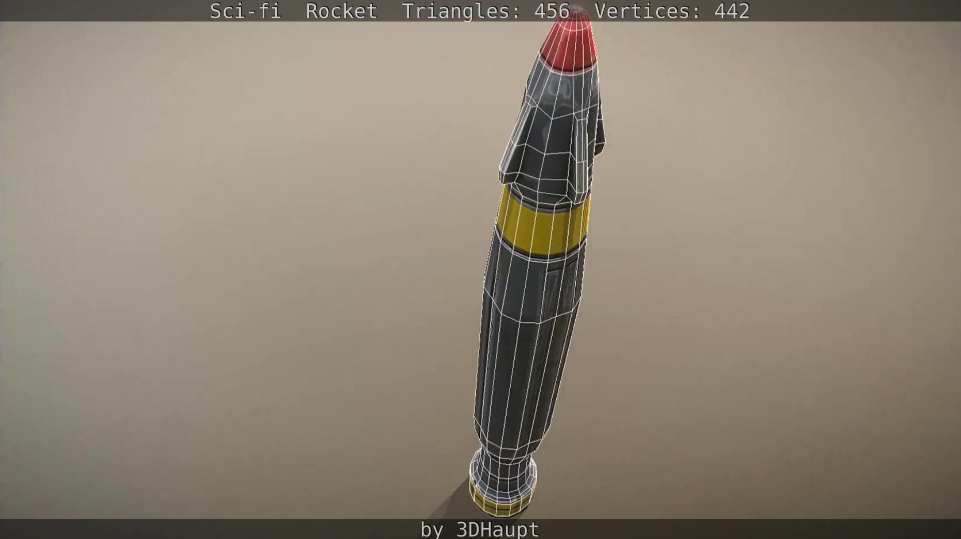 Rocket launcher in sky Low-poly 3D model_63