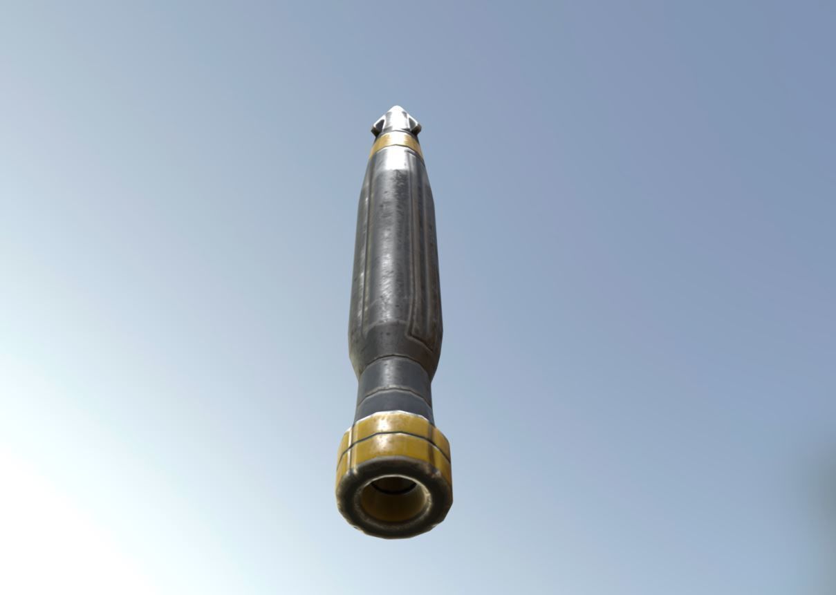 Rocket launcher in sky Low-poly 3D model_3