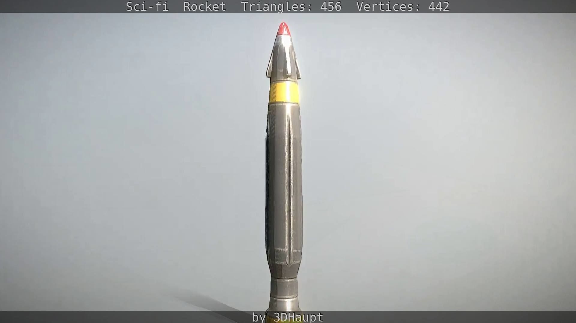 Rocket launcher in sky Low-poly 3D model_37