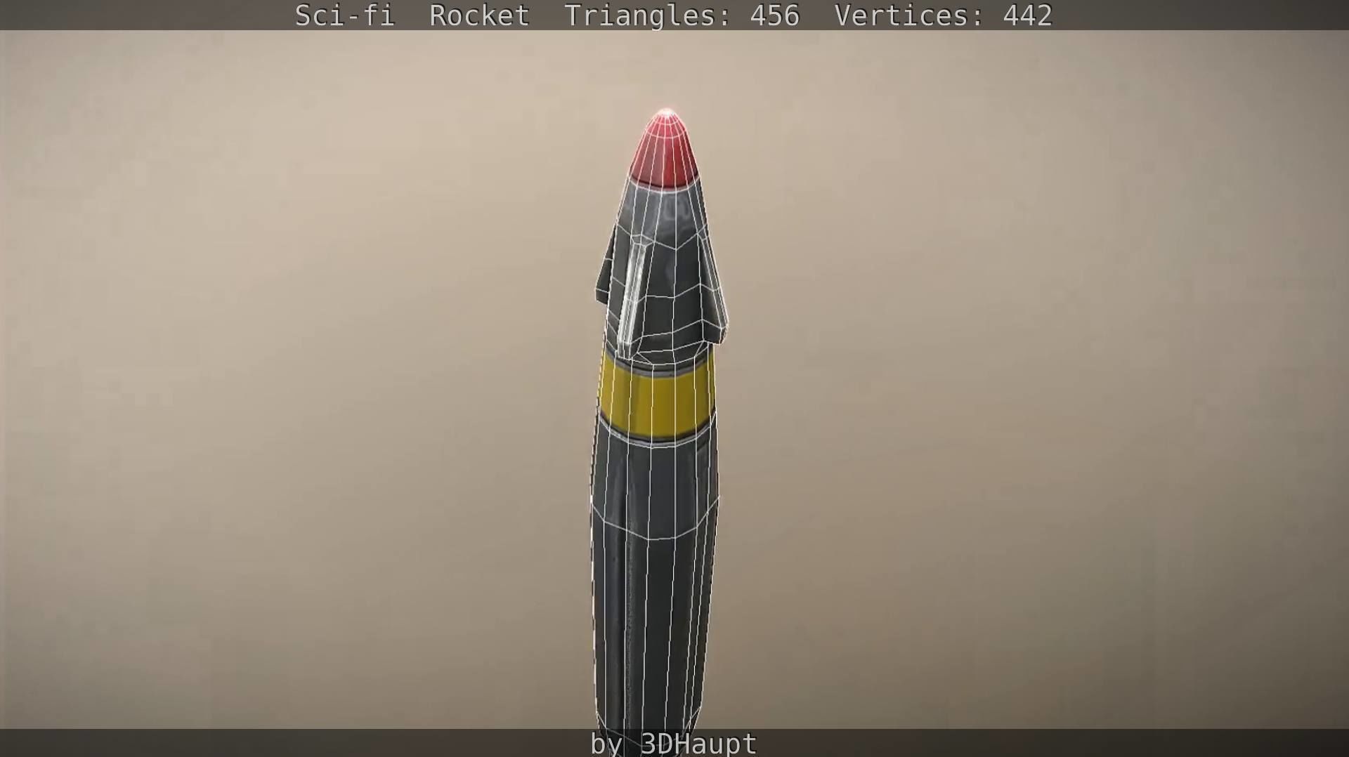 Rocket launcher in sky Low-poly 3D model_59