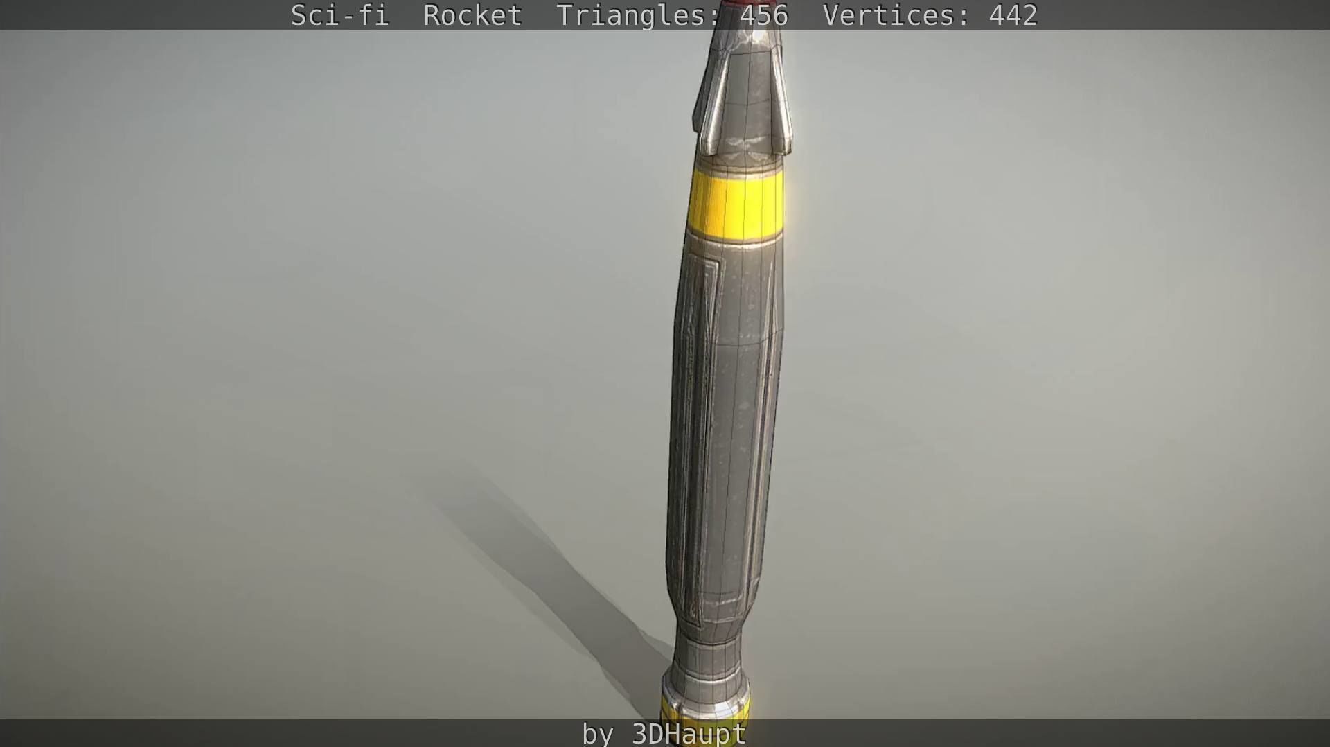 Rocket launcher in sky Low-poly 3D model_111