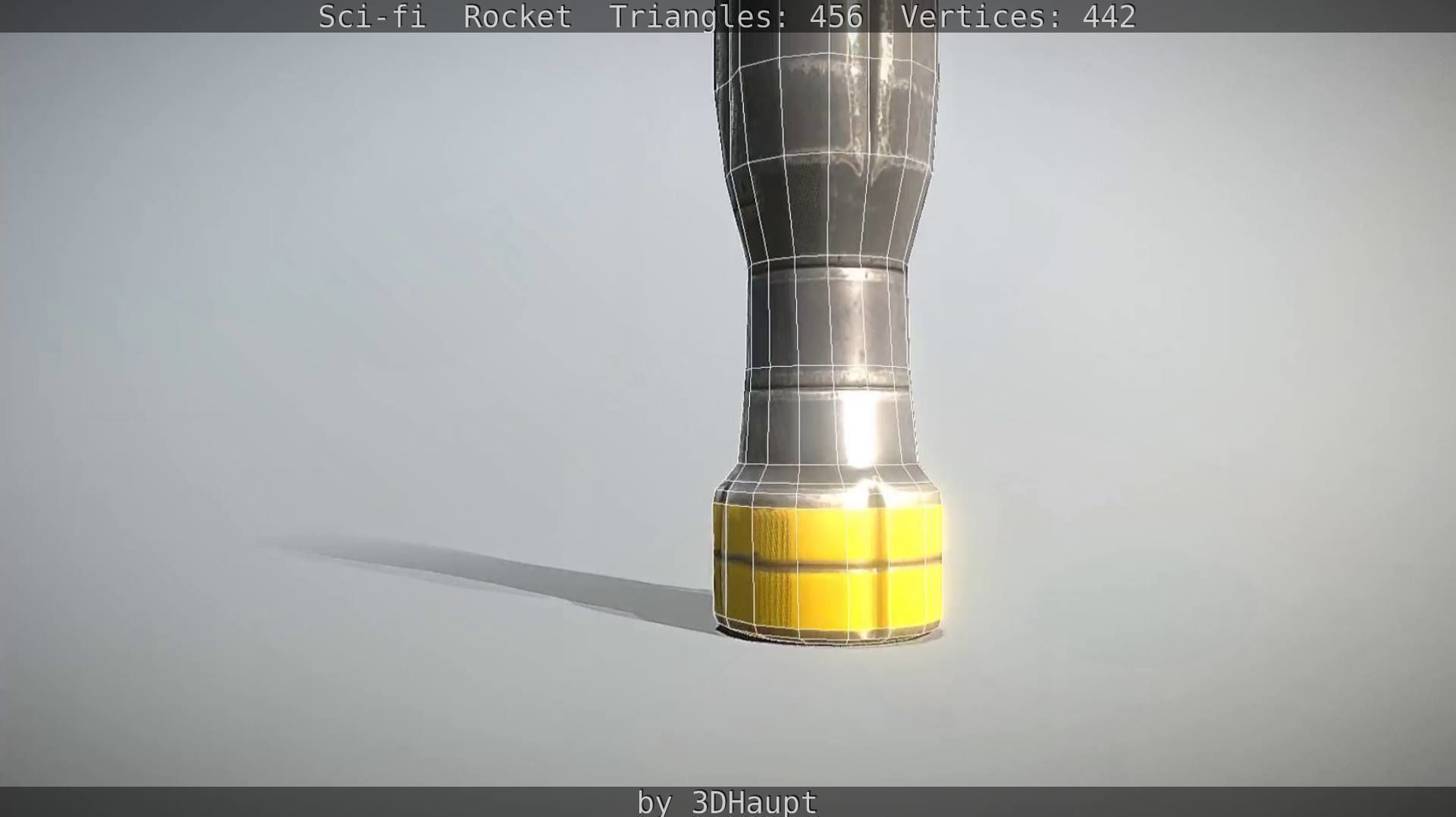 Rocket launcher in sky Low-poly 3D model_46