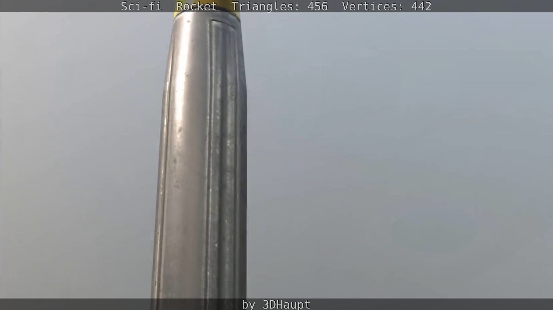 Rocket launcher in sky Low-poly 3D model_120