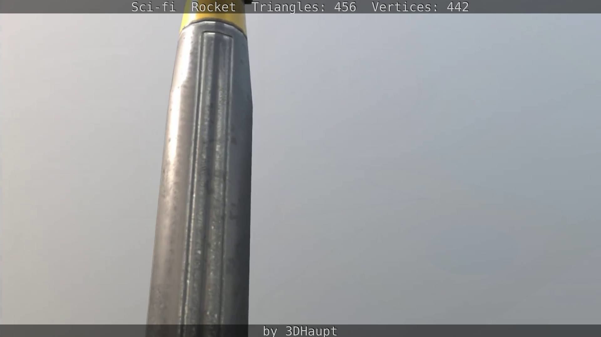 Rocket launcher in sky Low-poly 3D model_121