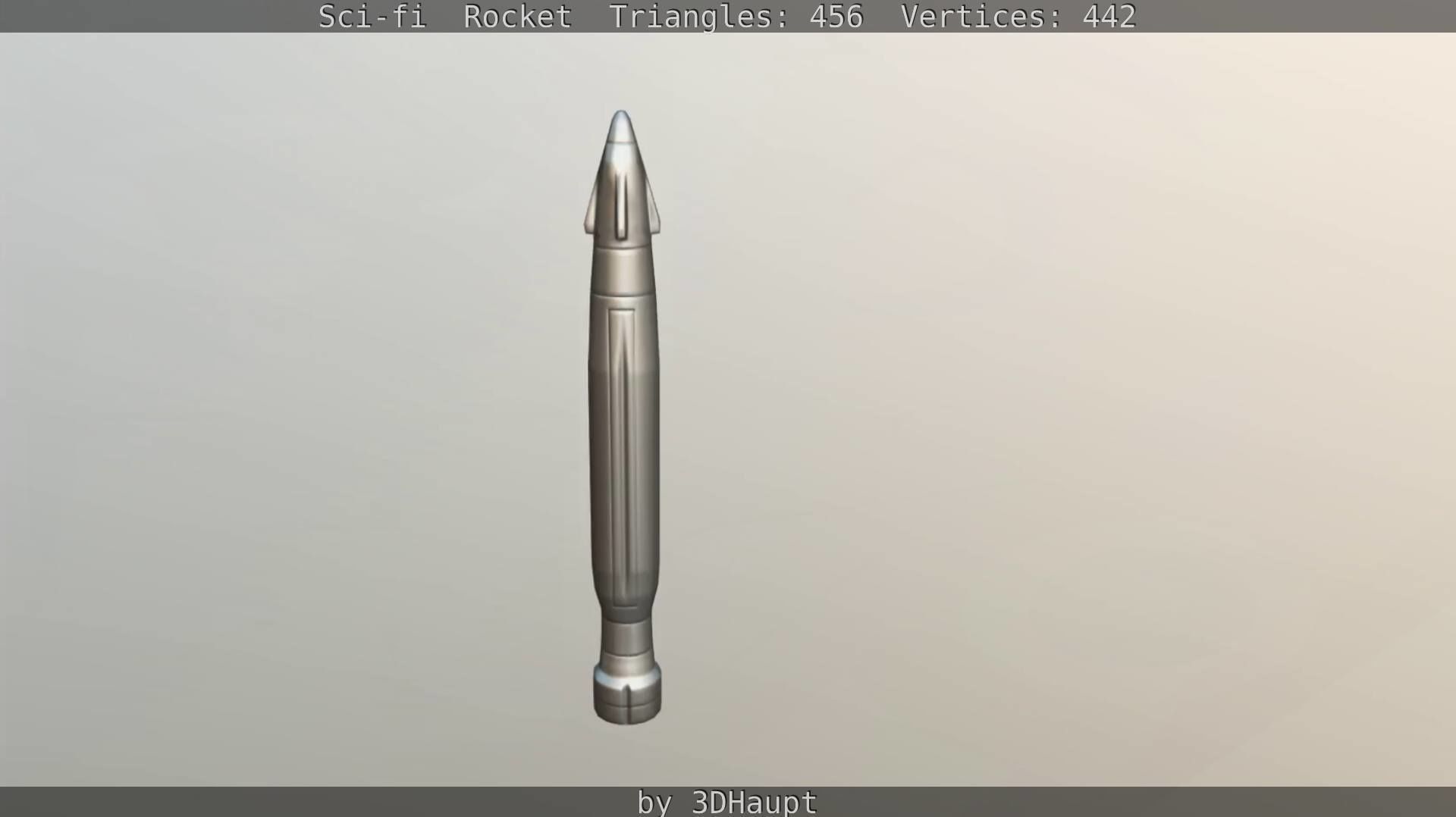 Rocket launcher in sky Low-poly 3D model_94