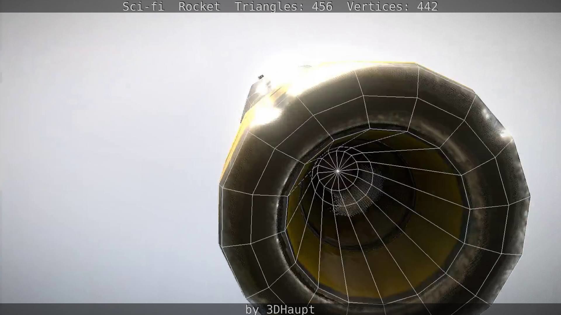 Rocket launcher in sky Low-poly 3D model_50